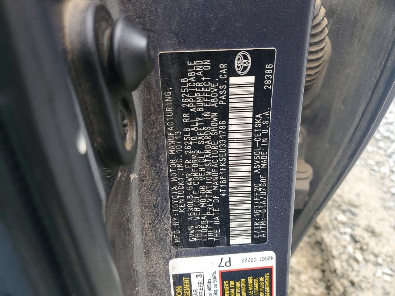 2014 Toyota Camry Se Gray vin: 4T1BF1FK5EU331786