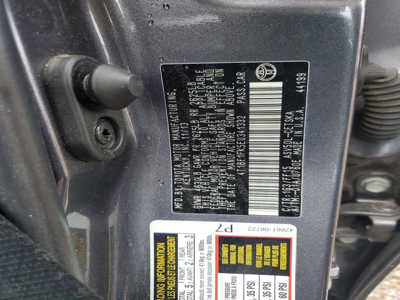 2014 Toyota Camry Se Серый vin: 4T1BF1FK5EU341332