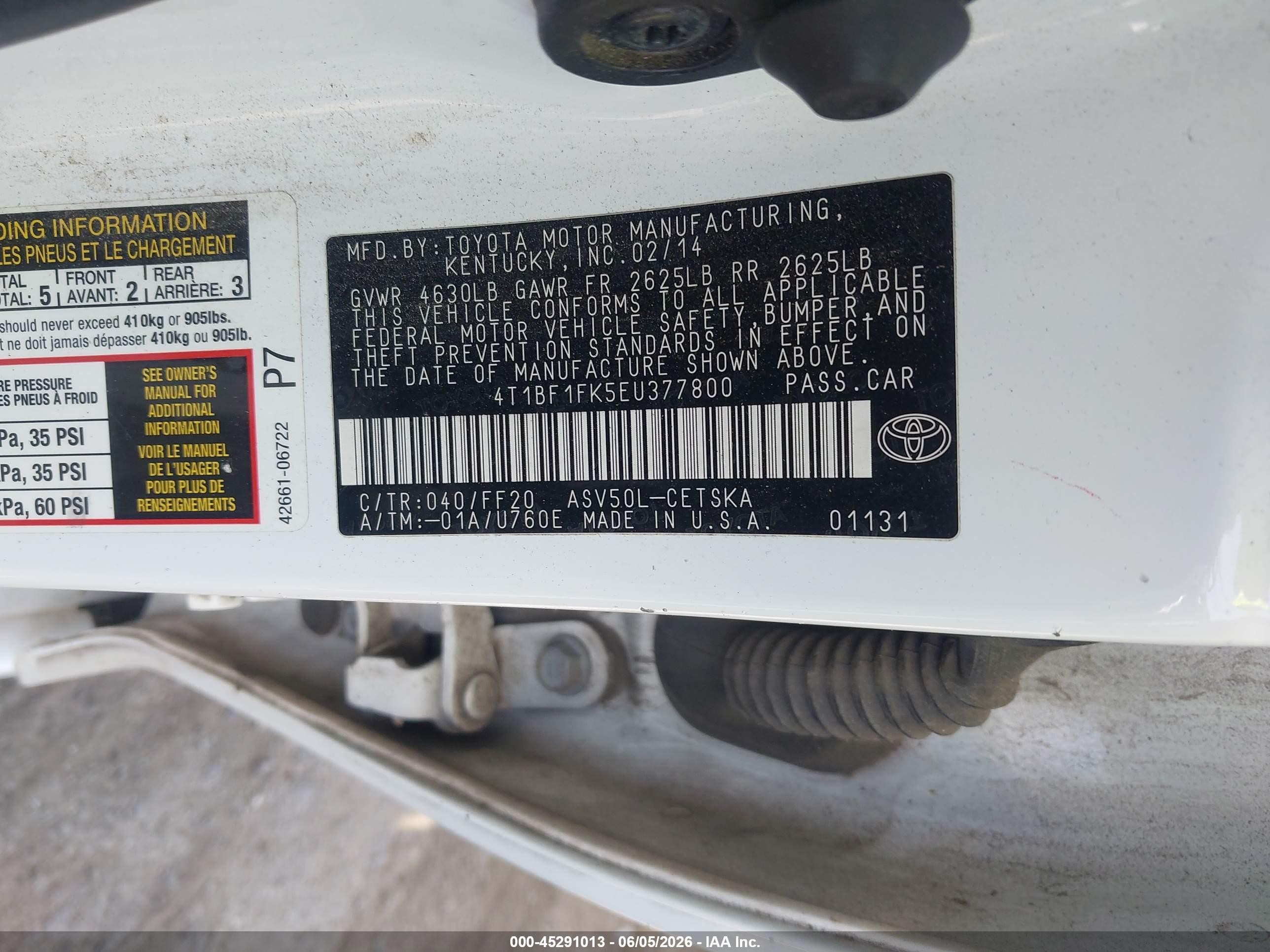 2014 Toyota Camry Se Белый vin: 4T1BF1FK5EU377800