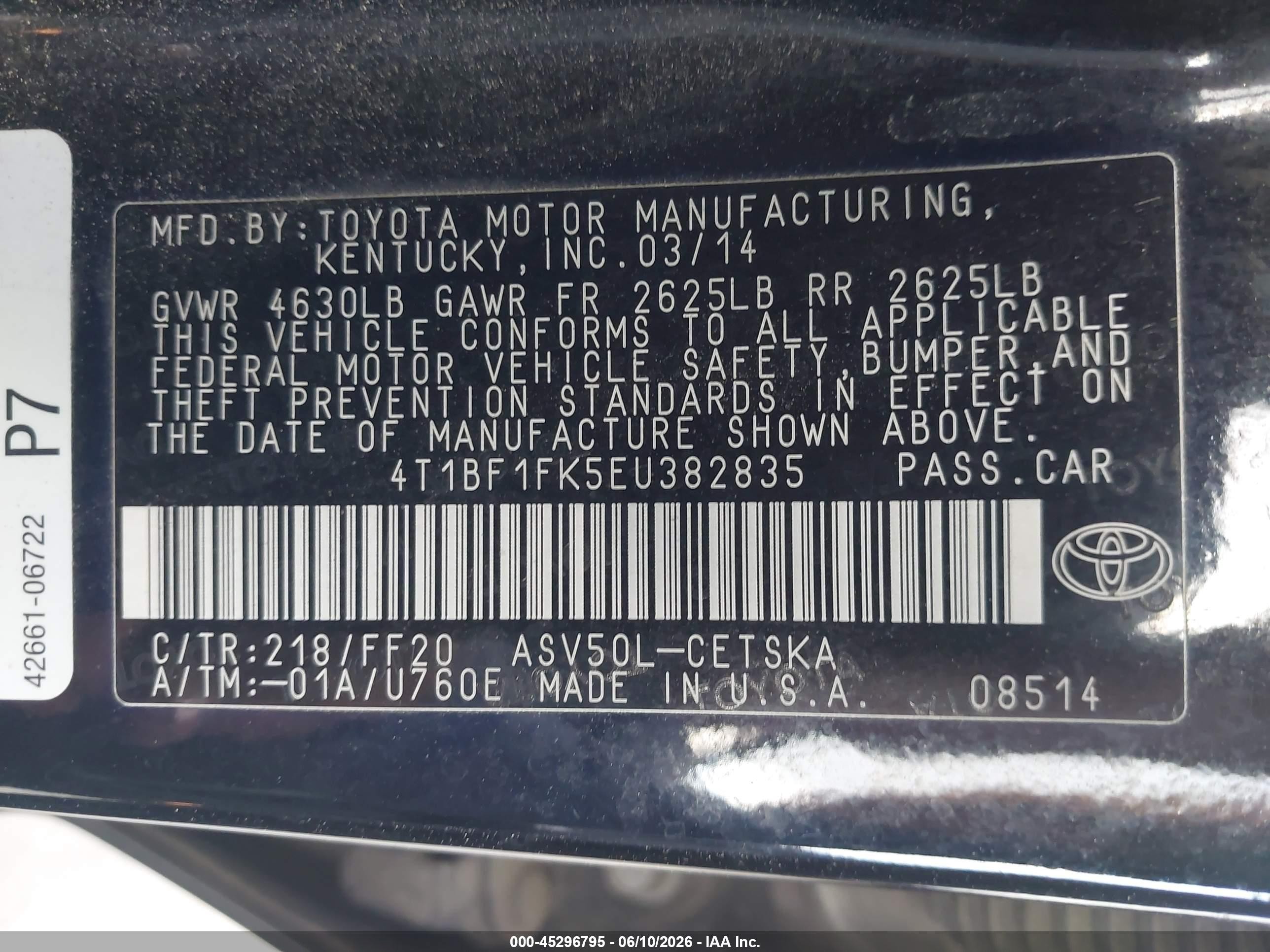 2014 Toyota Camry Se Black vin: 4T1BF1FK5EU382835