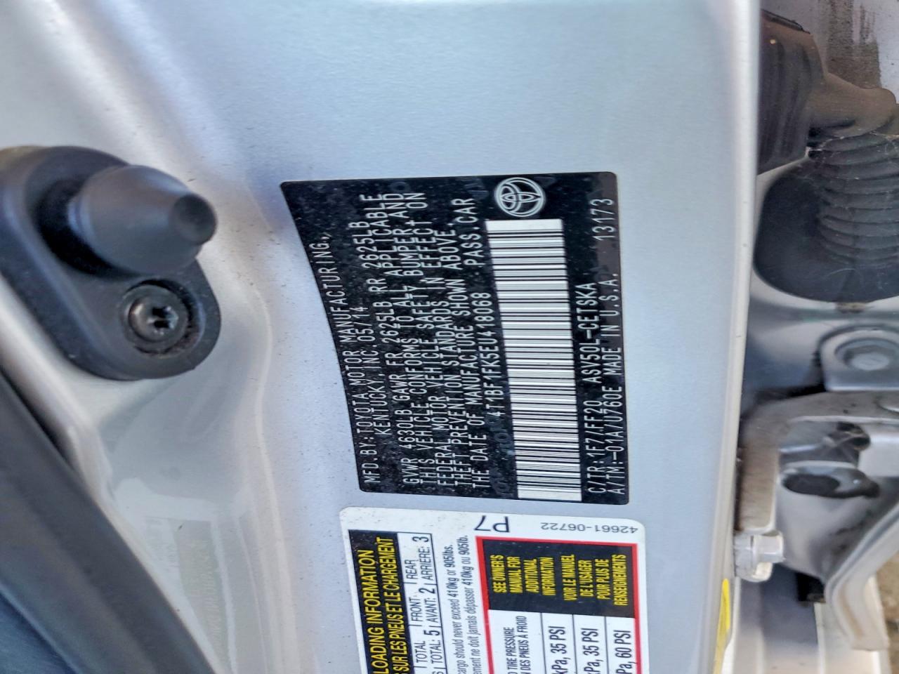 2014 Toyota Camry Se Серебряный vin: 4T1BF1FK5EU418068