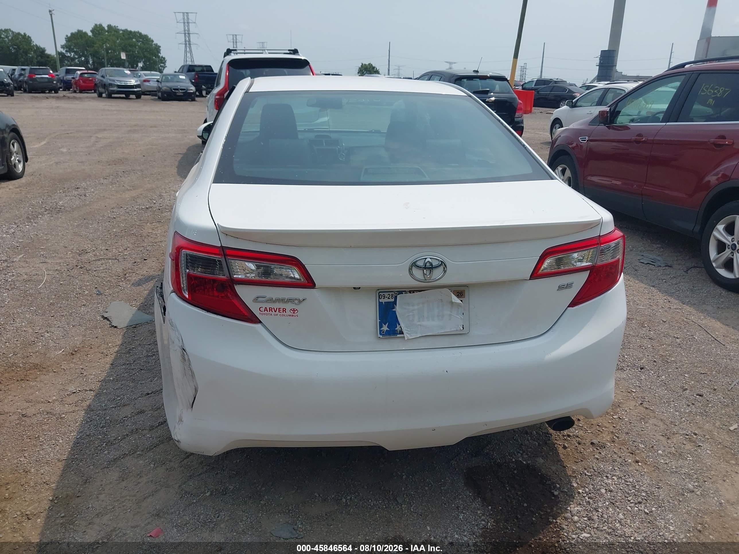 2014 Toyota Camry Se White vin: 4T1BF1FK5EU458067