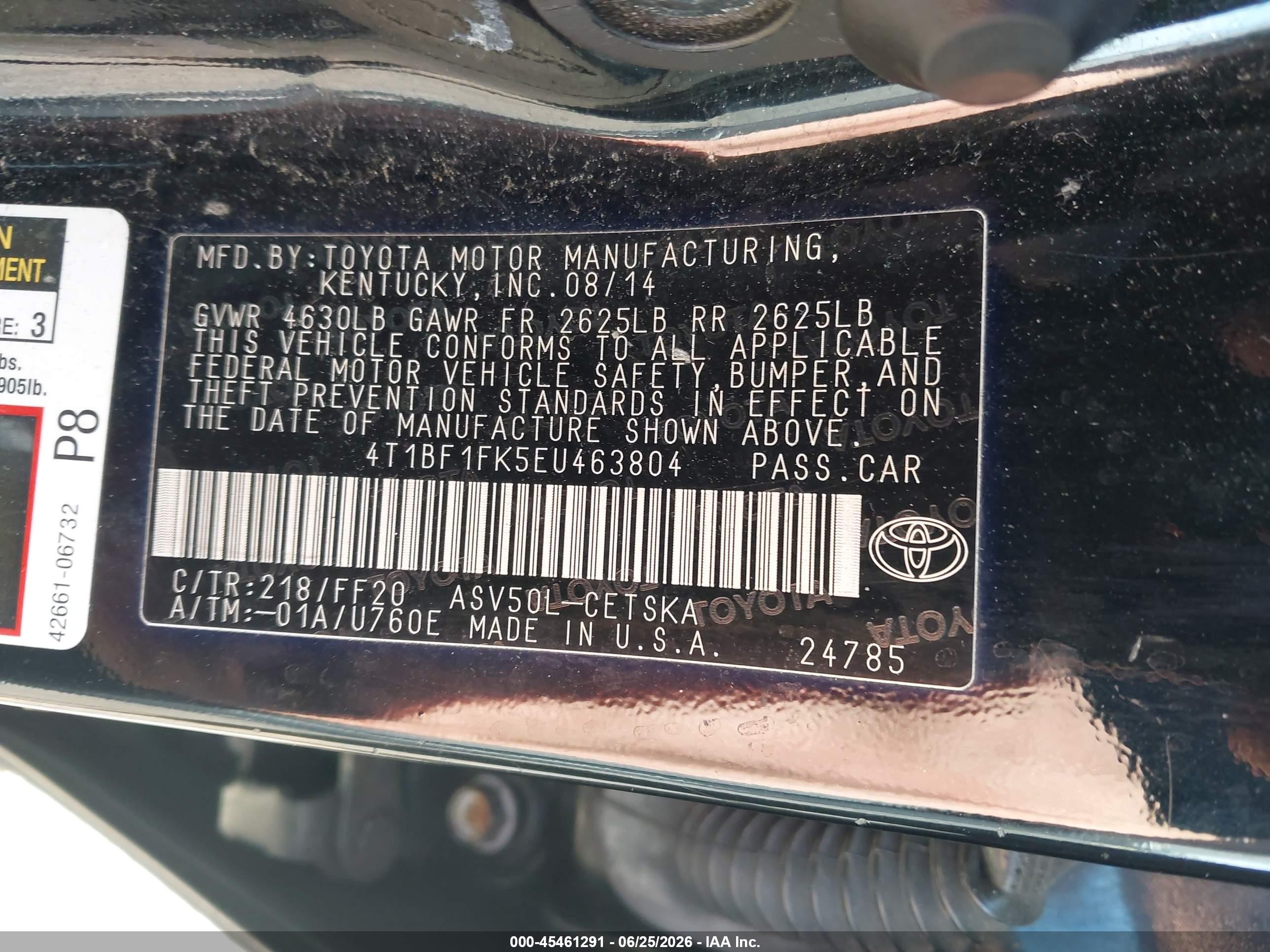 2014 Toyota Camry Se Sport Черный vin: 4T1BF1FK5EU463804