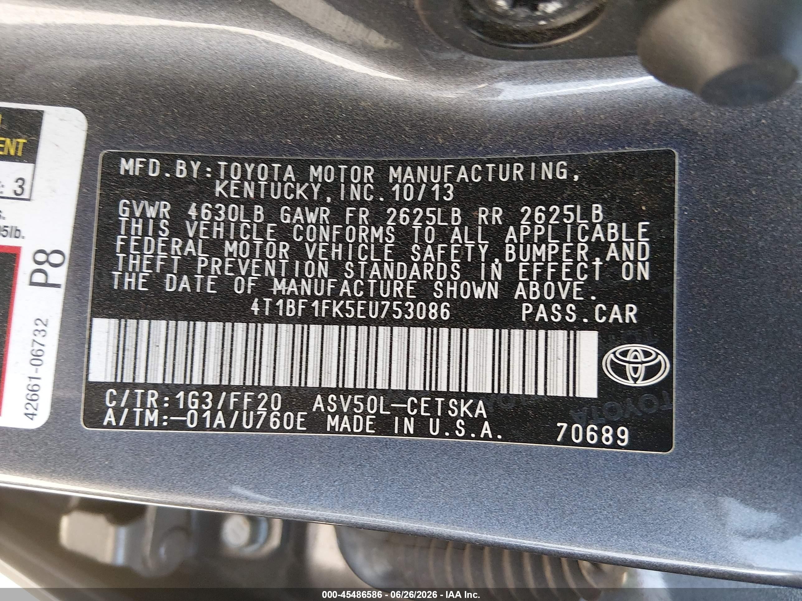 2014 Toyota Camry Se Sport Gray vin: 4T1BF1FK5EU753086