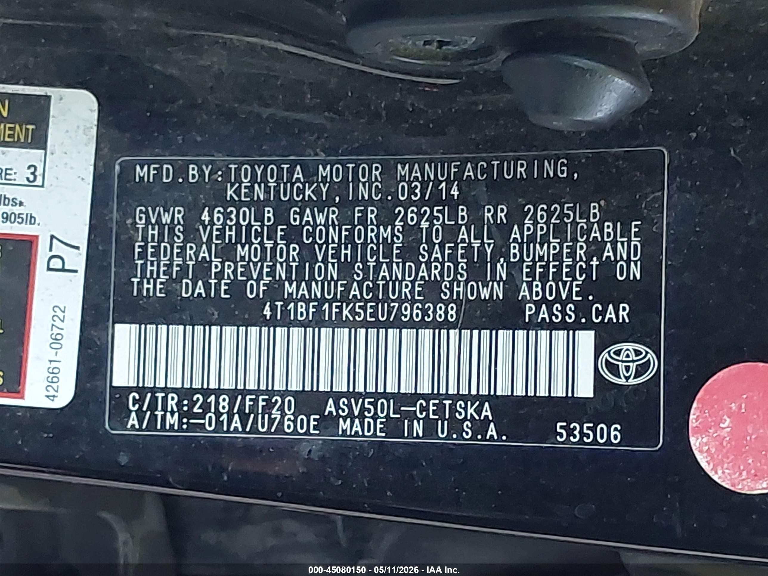 2014 Toyota Camry Se Черный vin: 4T1BF1FK5EU796388
