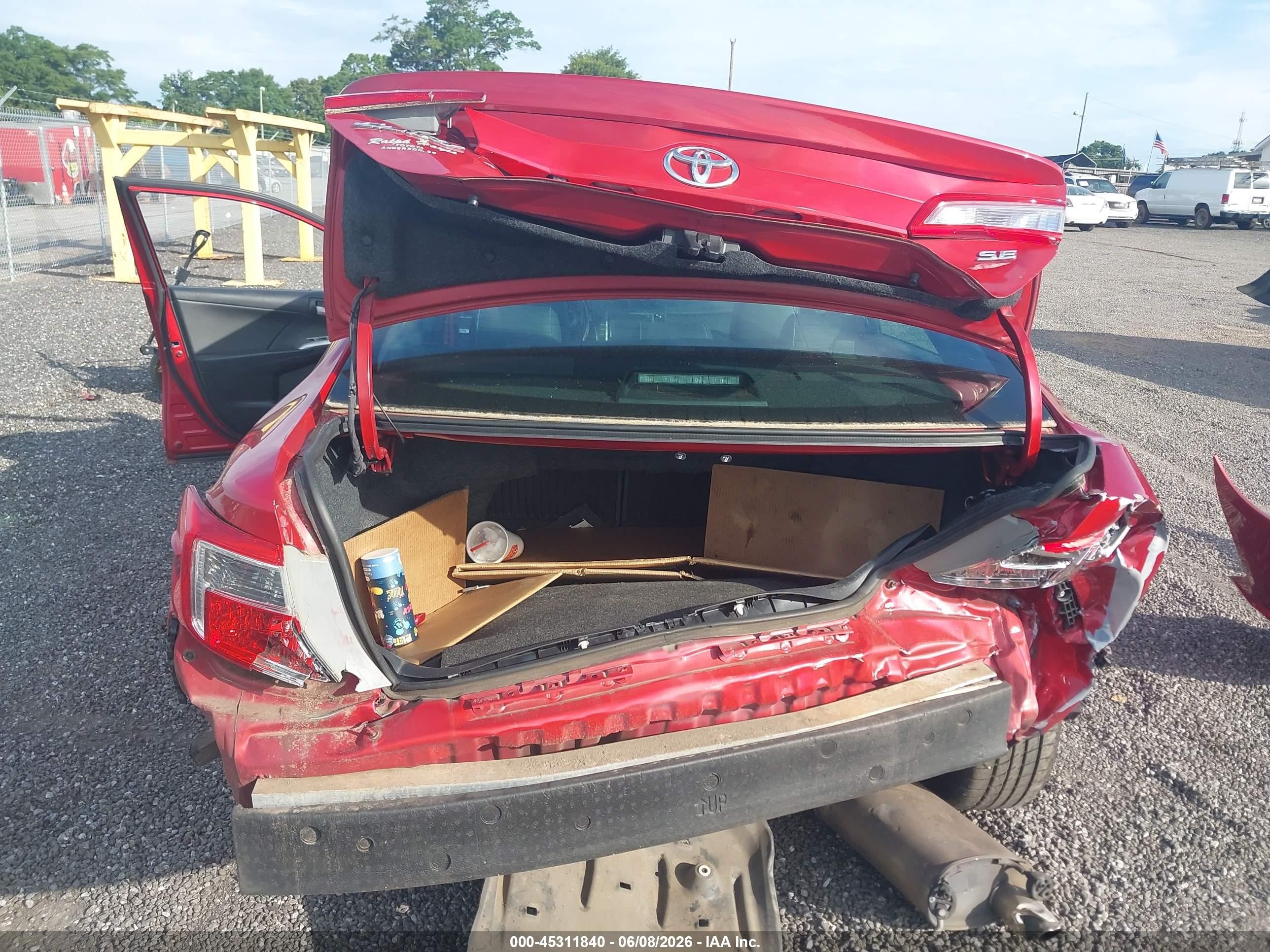 2014 Toyota Camry Se Red vin: 4T1BF1FK5EU833665