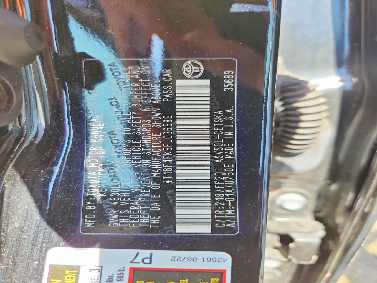 2015 Toyota Camry Se Black vin: 4T1BF1FK5FU036589