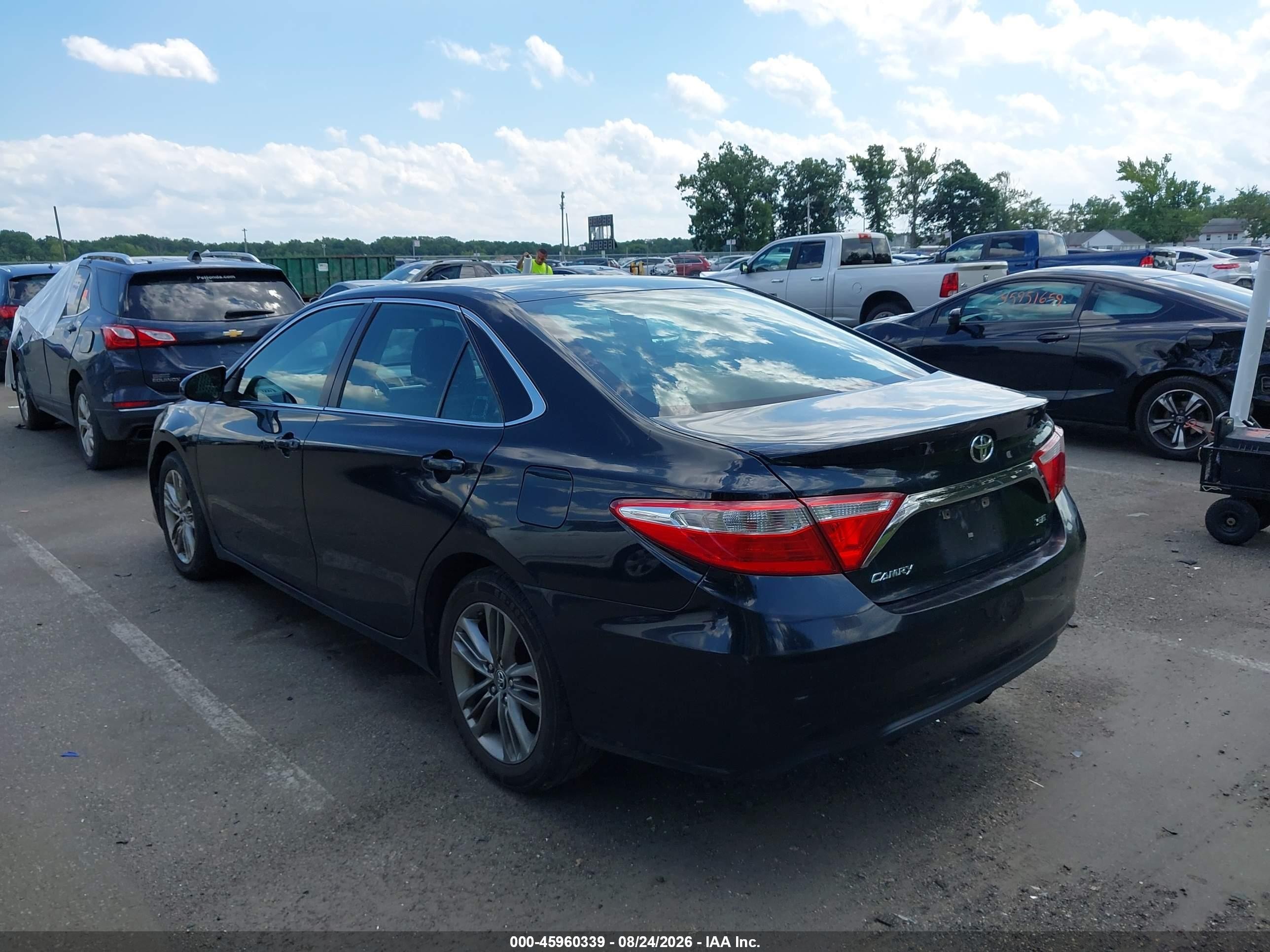 2015 Toyota Camry Se Black vin: 4T1BF1FK5FU037953