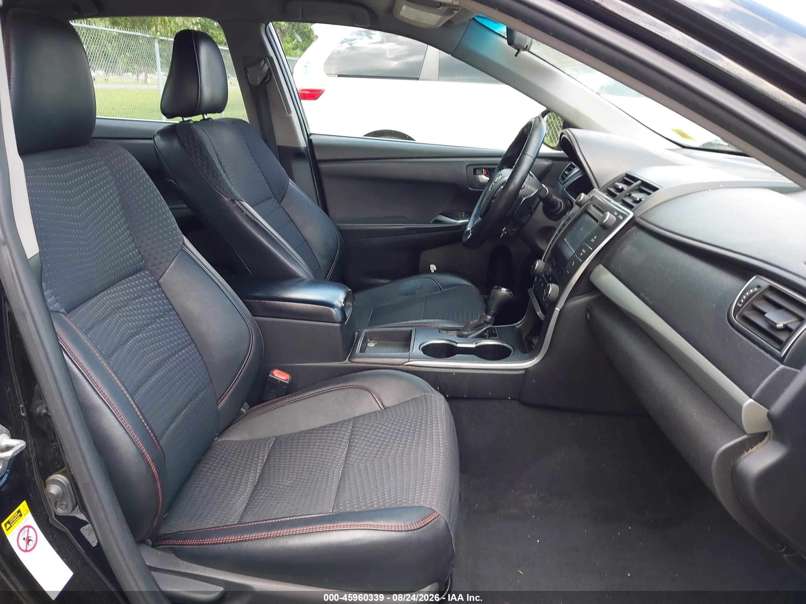 2015 Toyota Camry Se Black vin: 4T1BF1FK5FU037953