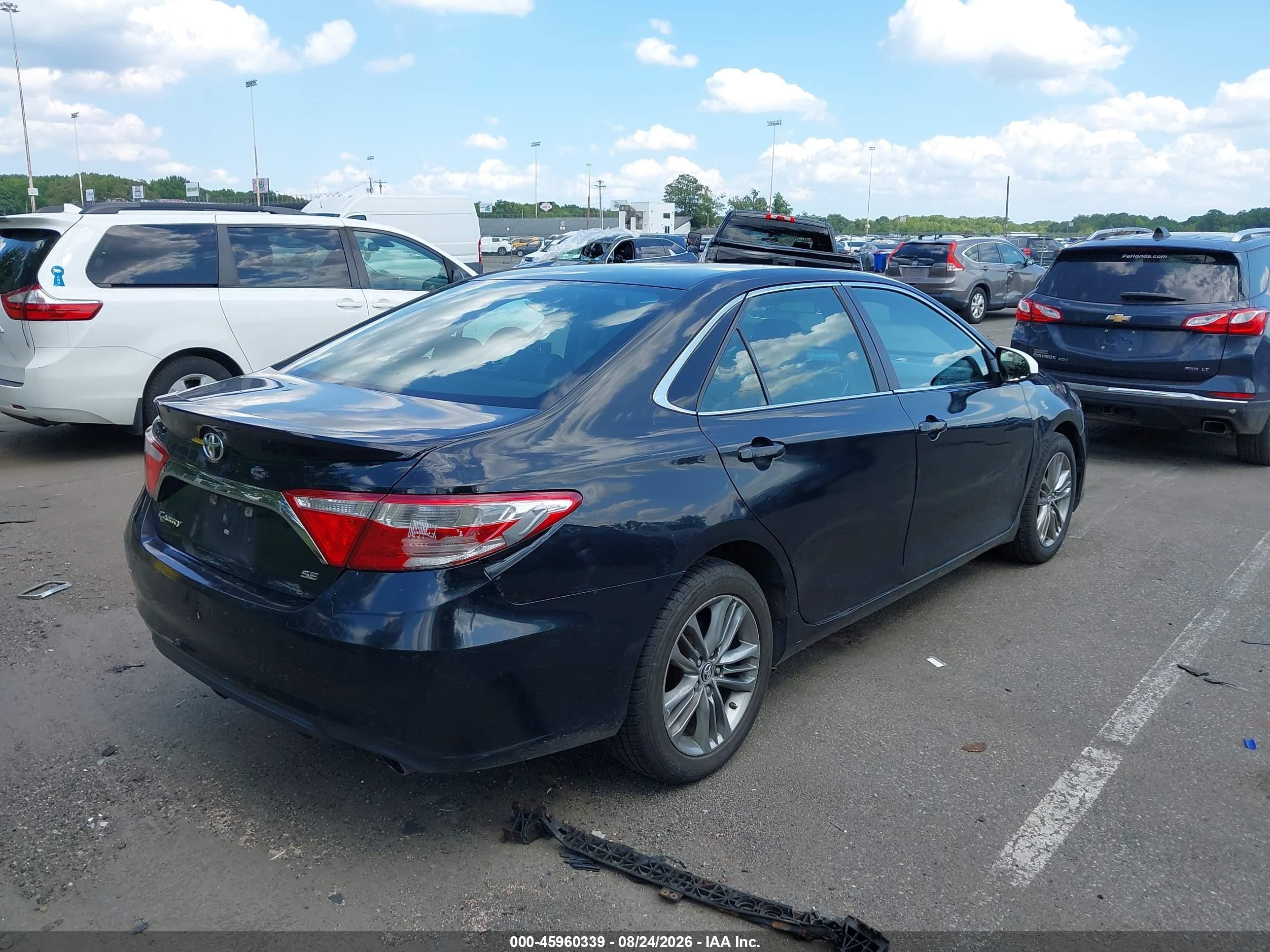 2015 Toyota Camry Se Black vin: 4T1BF1FK5FU037953