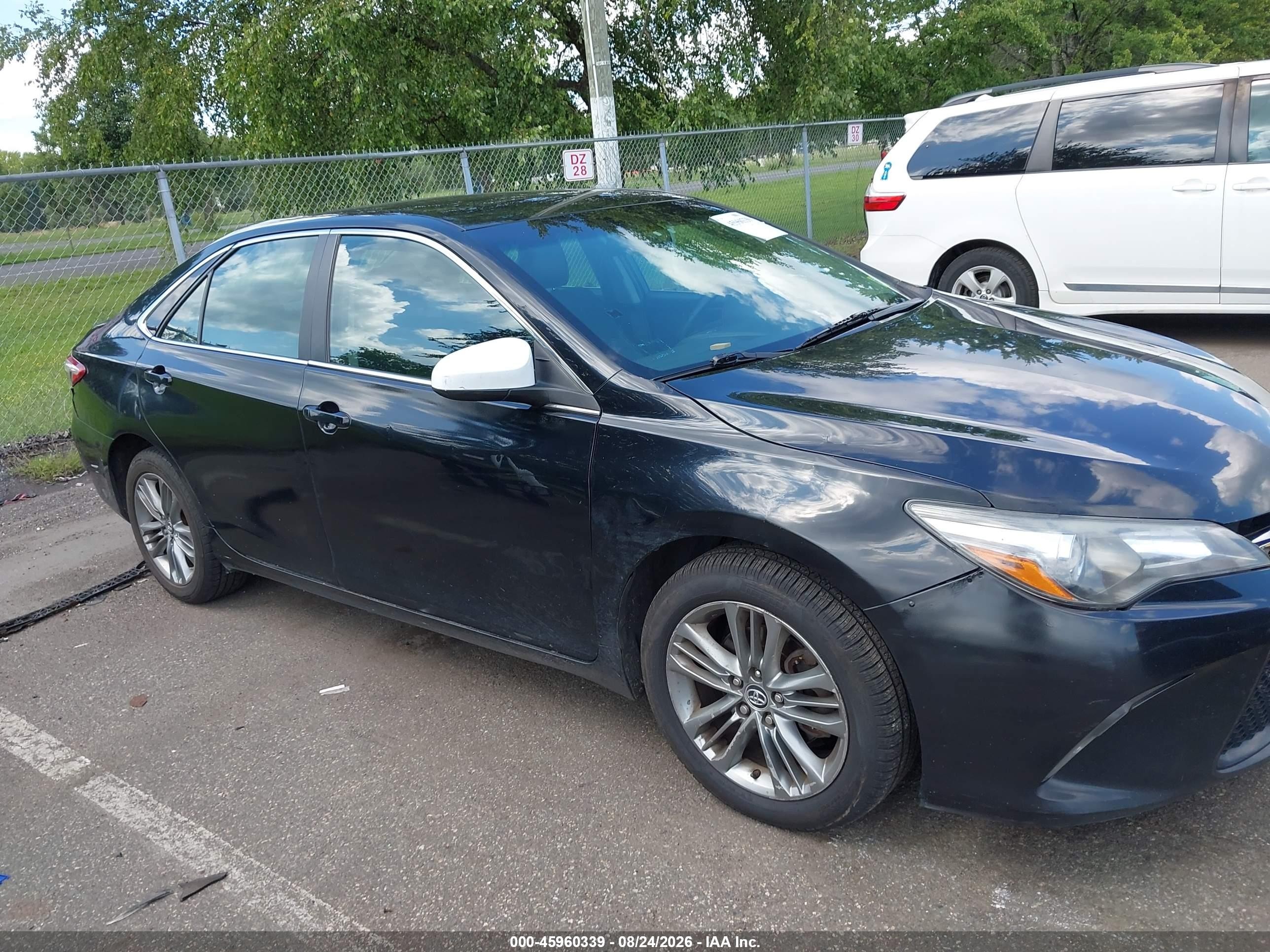 2015 Toyota Camry Se Black vin: 4T1BF1FK5FU037953