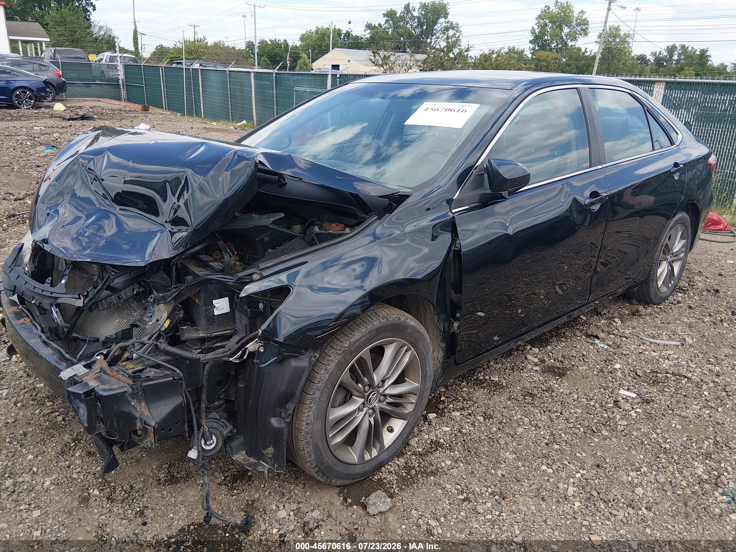 2015 Toyota Camry Se Black vin: 4T1BF1FK5FU097232