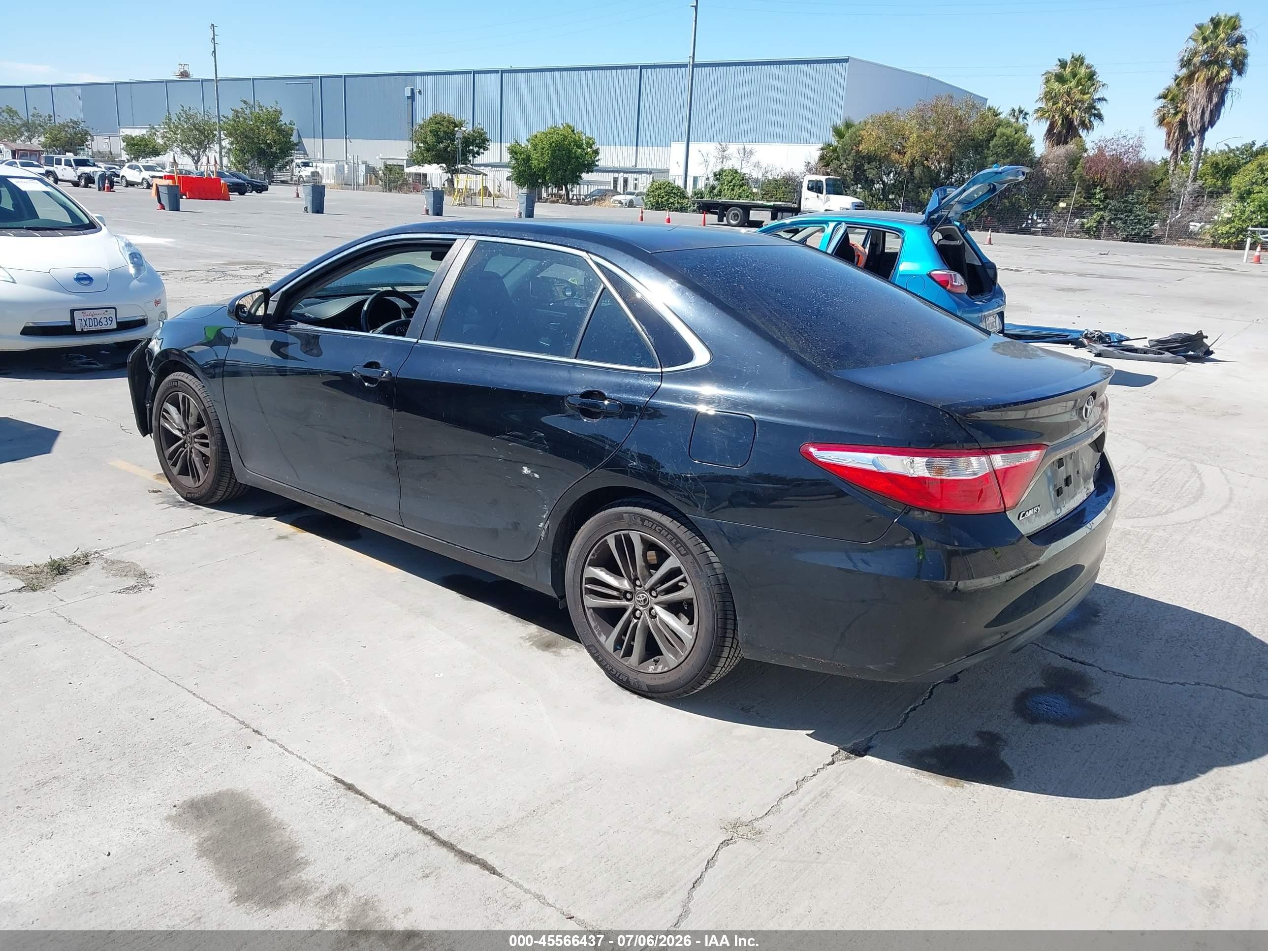 2015 Toyota Camry Se Black vin: 4T1BF1FK5FU886819