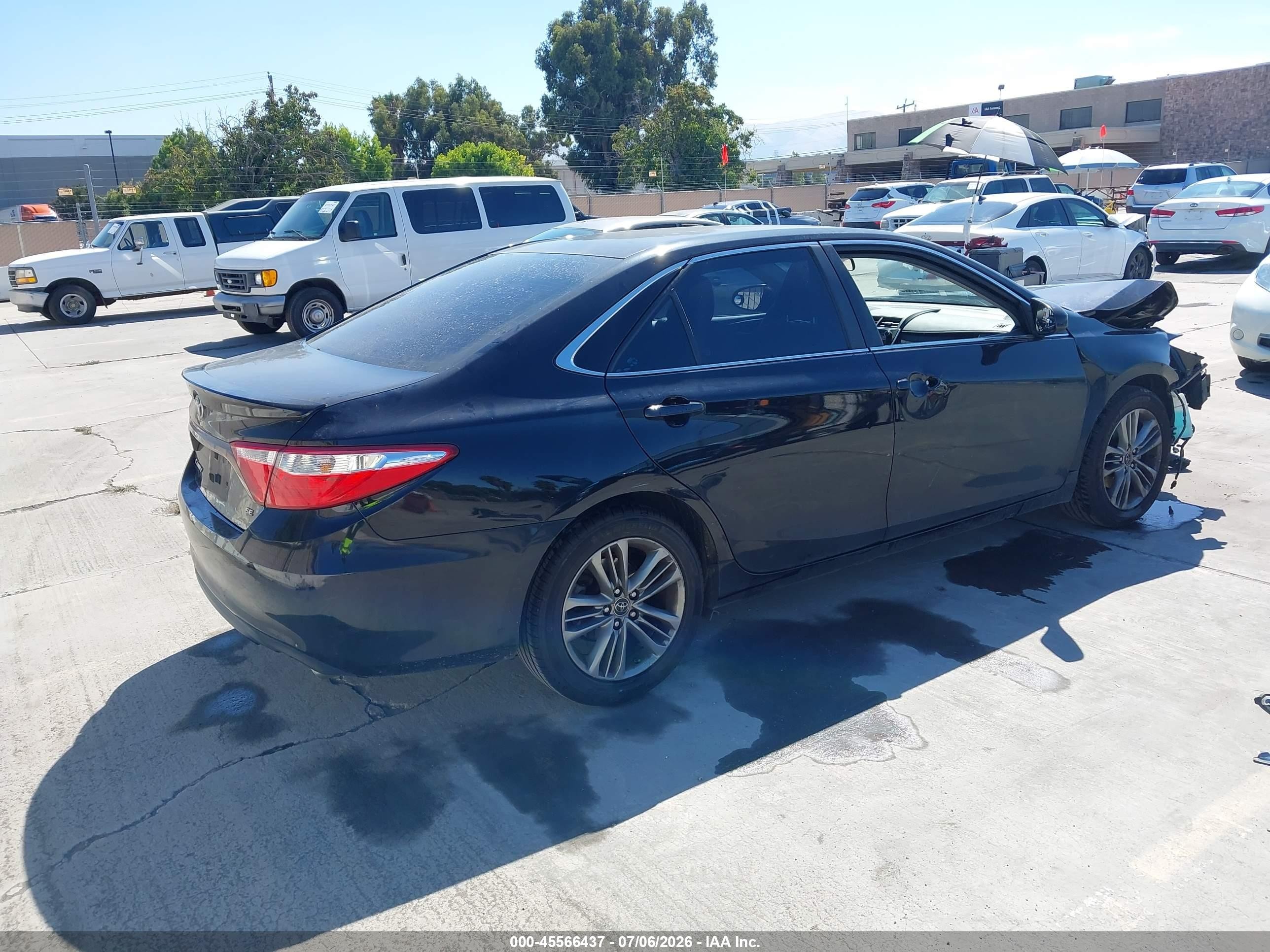2015 Toyota Camry Se Black vin: 4T1BF1FK5FU886819