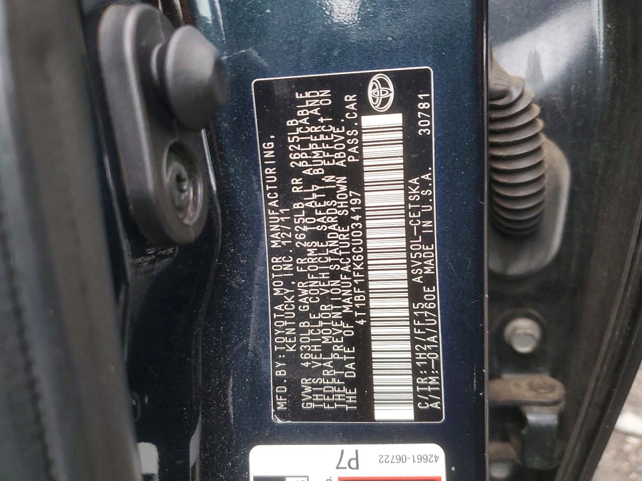 2012 Toyota Camry Se Черный vin: 4T1BF1FK6CU034197