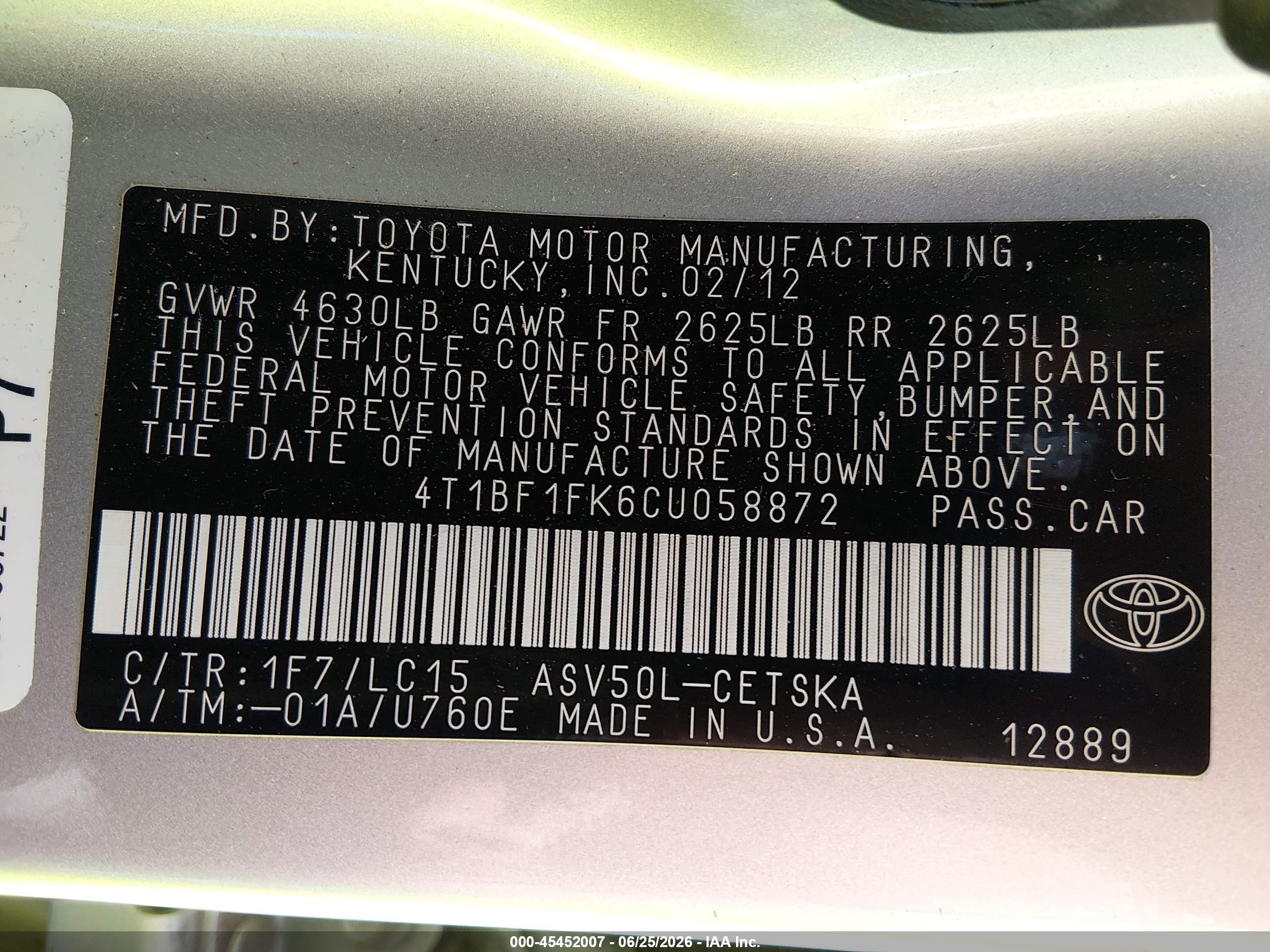 2012 Toyota Camry Se Silver vin: 4T1BF1FK6CU058872