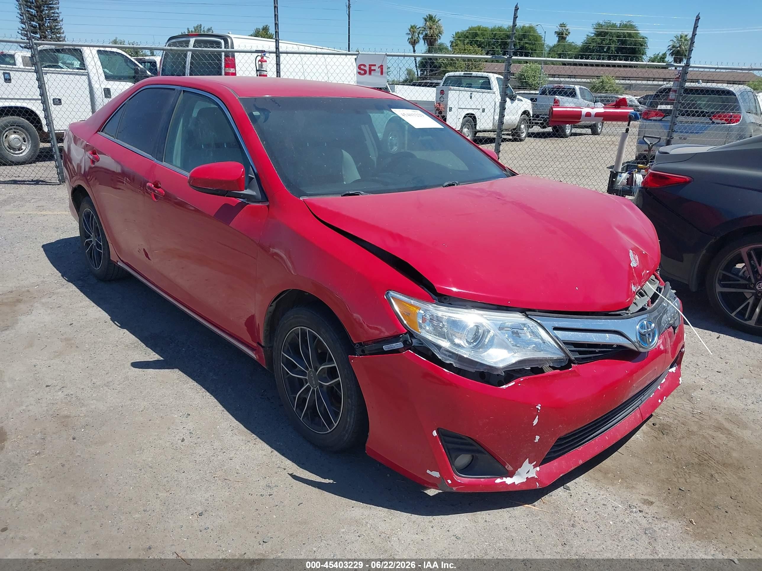 2012 Toyota Camry Le Red vin: 4T1BF1FK6CU152377