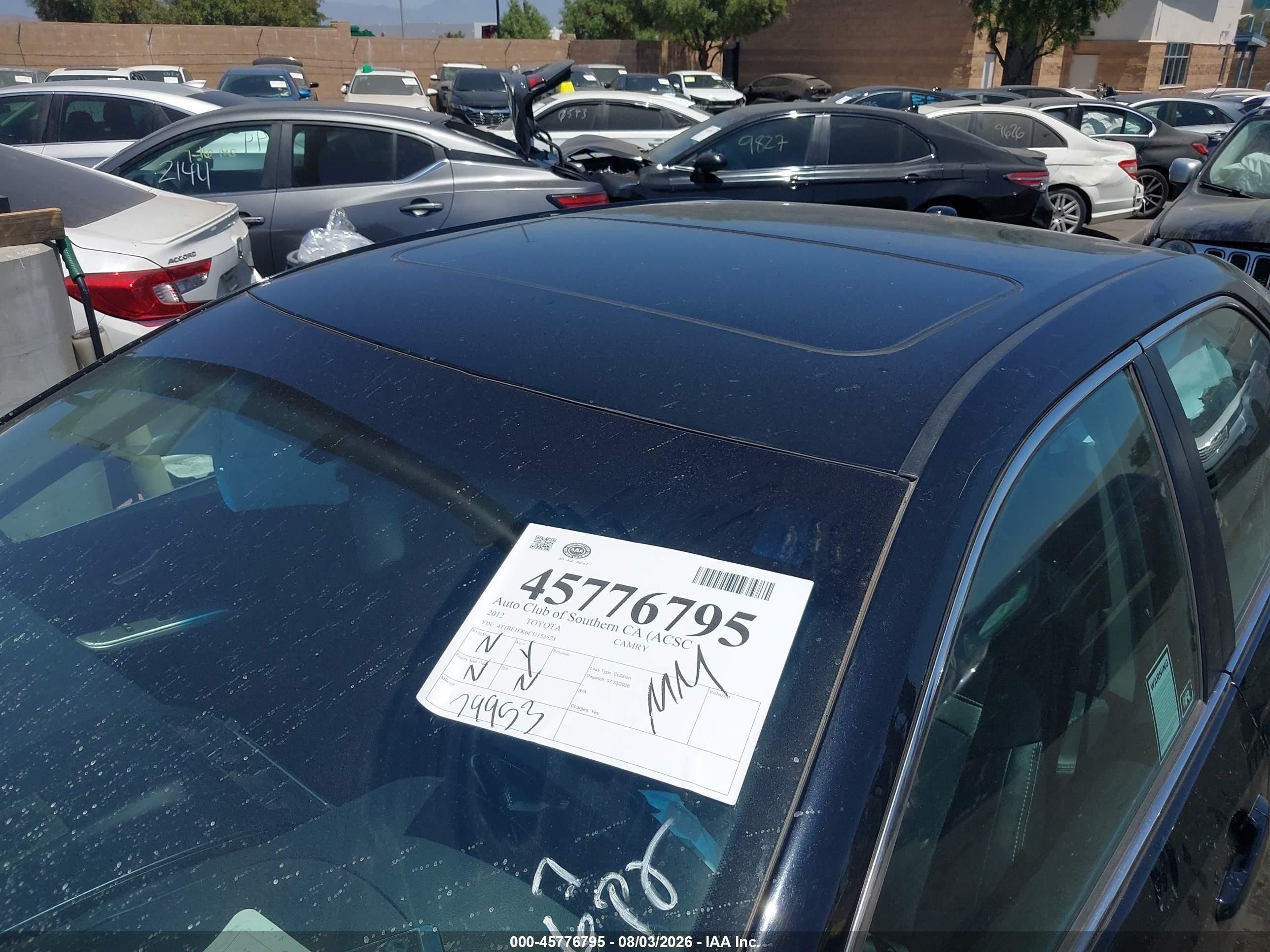 2012 Toyota Camry Se Black vin: 4T1BF1FK6CU153528