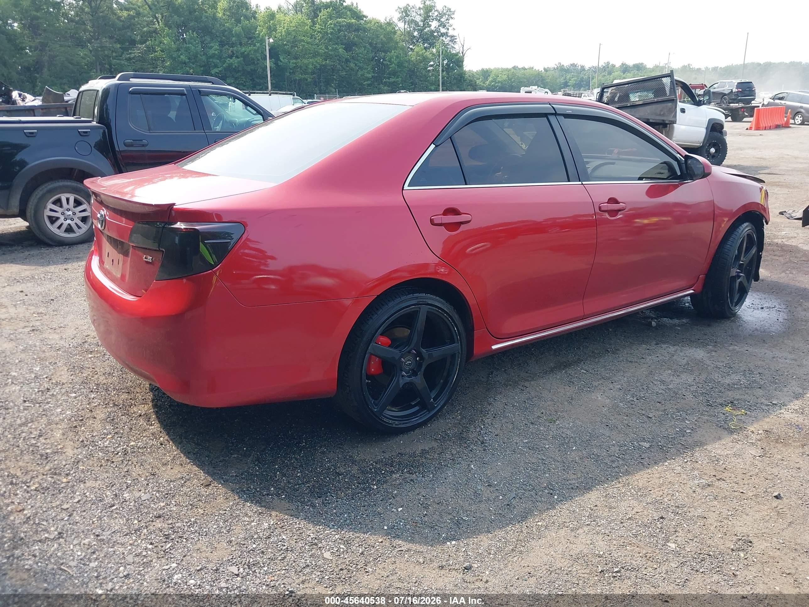 2012 Toyota Camry Le Red vin: 4T1BF1FK6CU504860