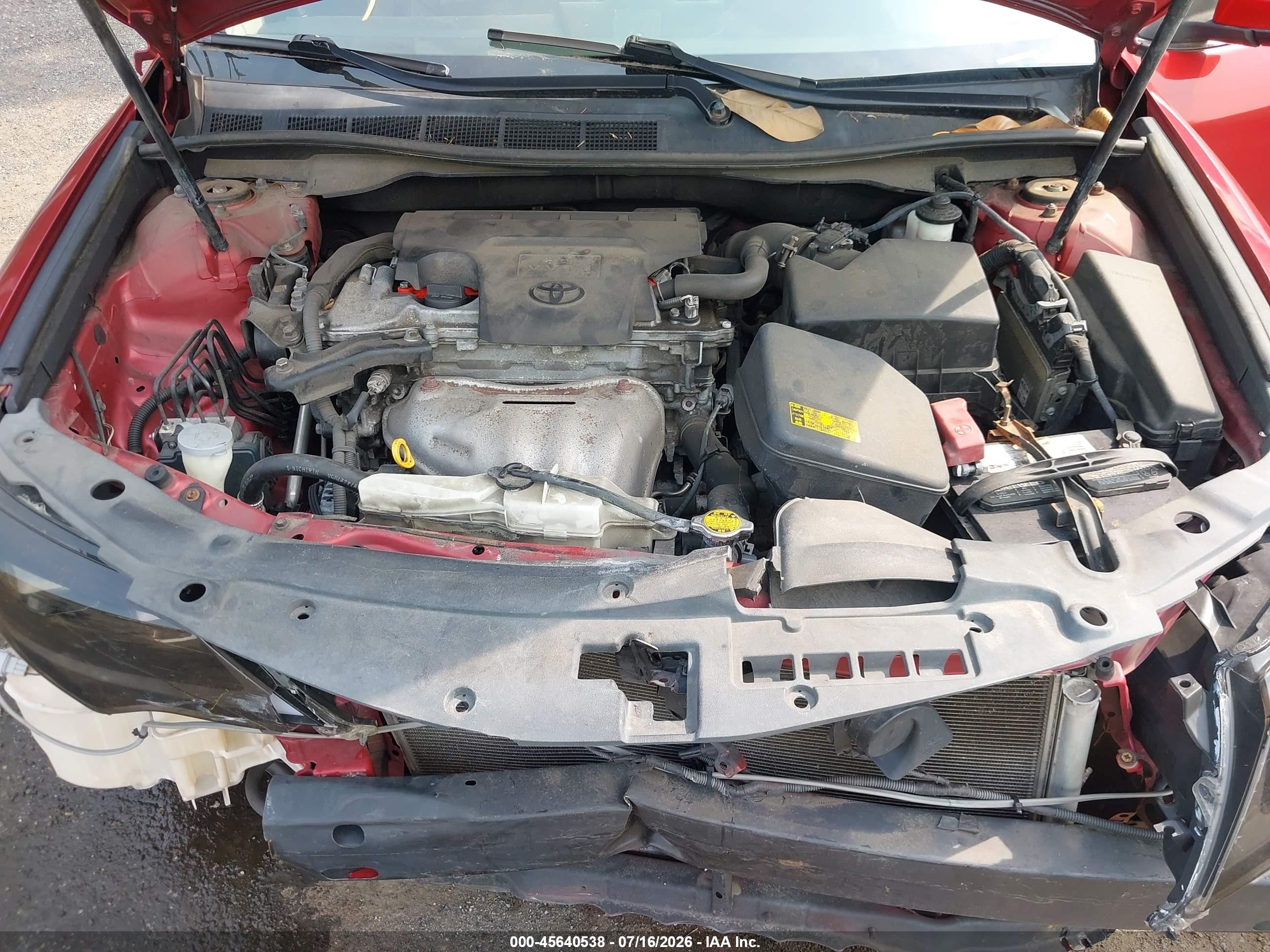 2012 Toyota Camry Le Red vin: 4T1BF1FK6CU504860