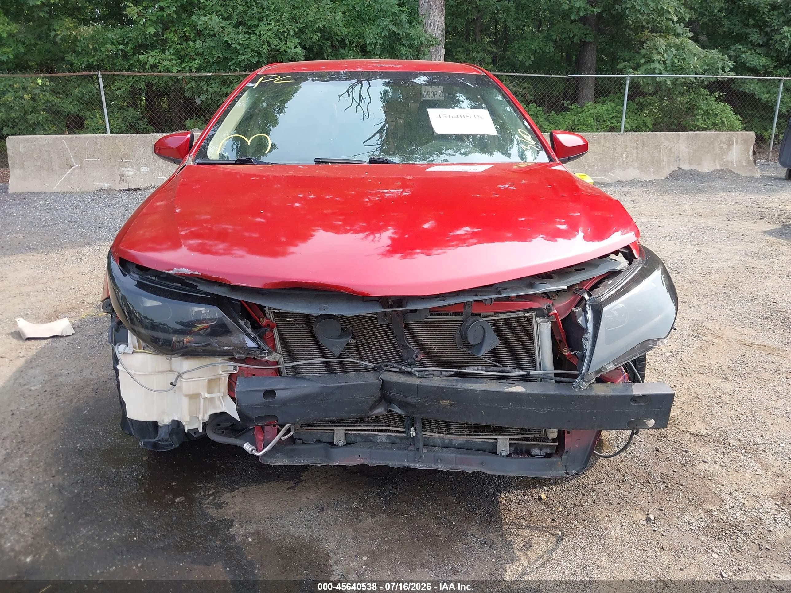 2012 Toyota Camry Le Red vin: 4T1BF1FK6CU504860