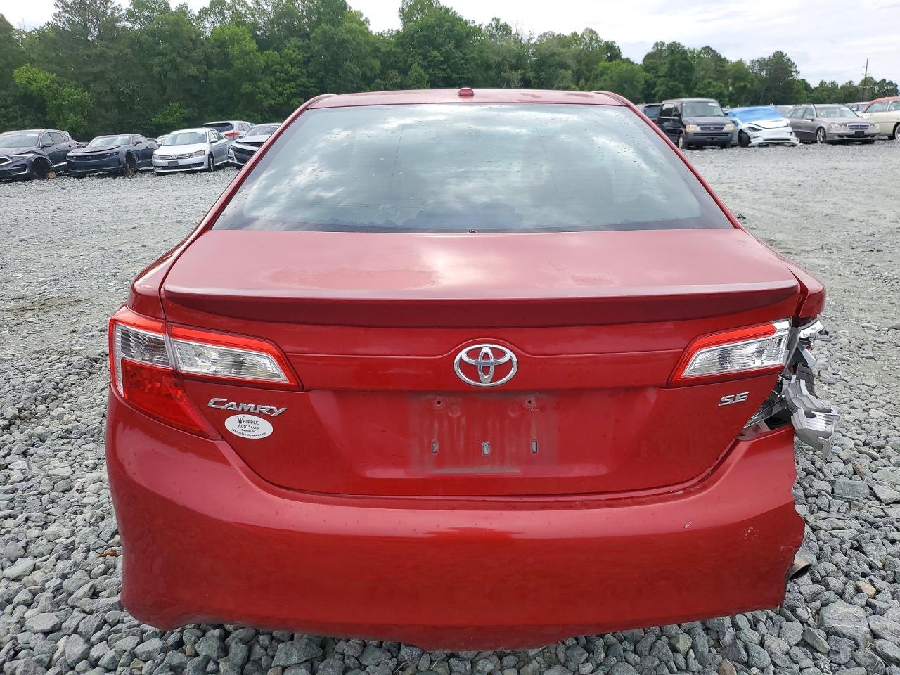 2012 Toyota Camry Se Red vin: 4T1BF1FK6CU519651