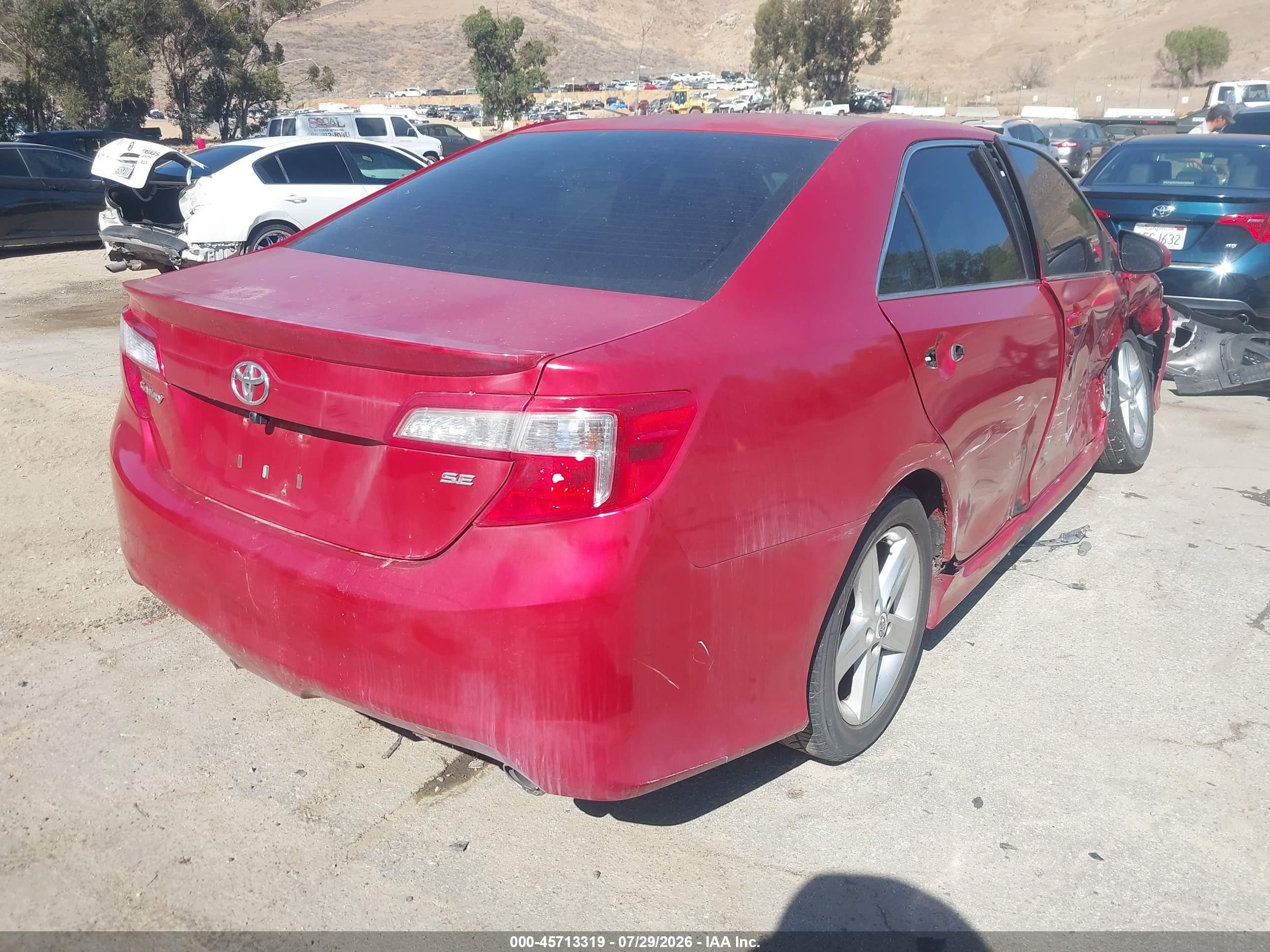 2012 Toyota Camry Se Red vin: 4T1BF1FK6CU541861