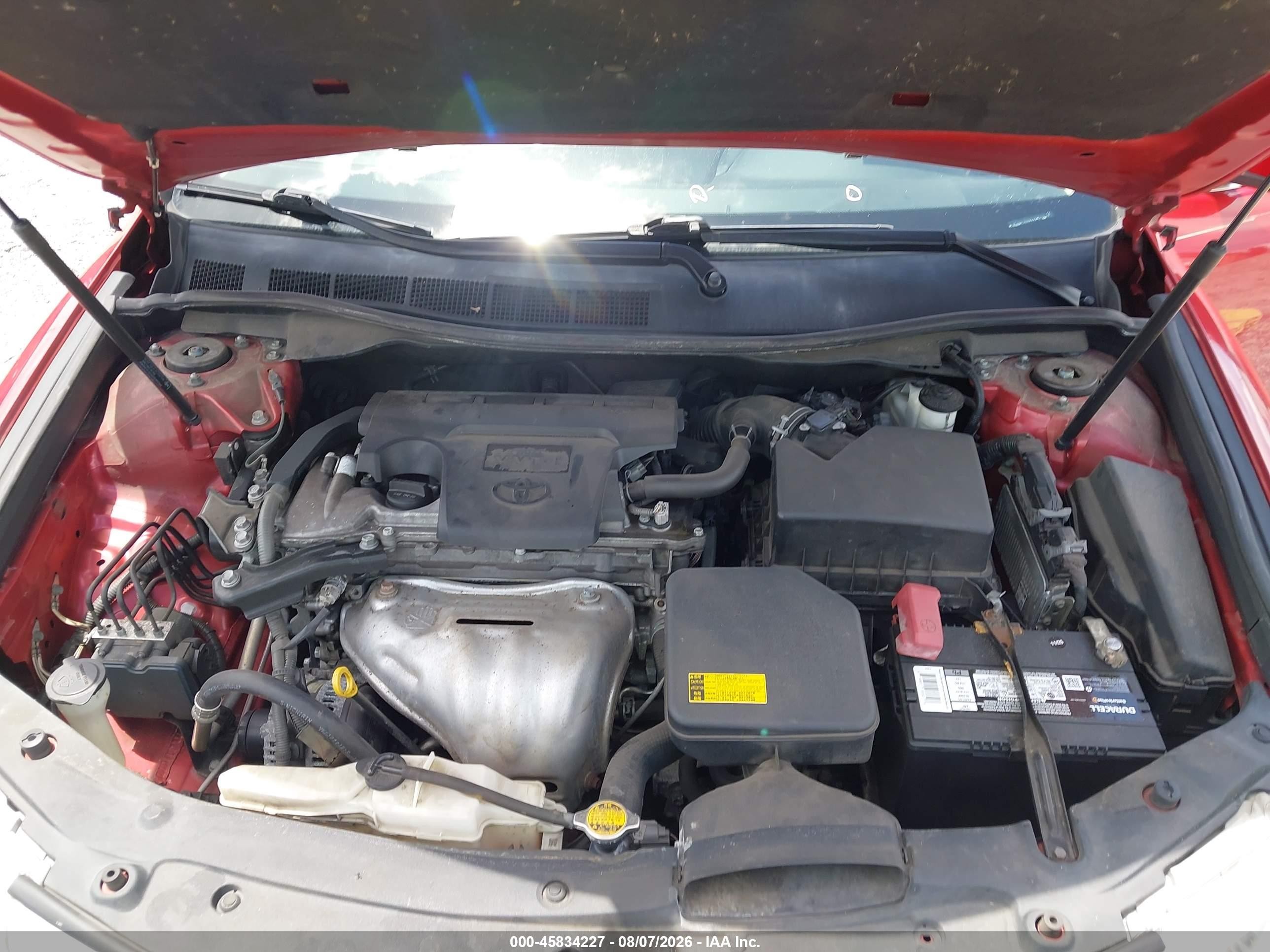 2012 Toyota Camry Le Red vin: 4T1BF1FK6CU599761