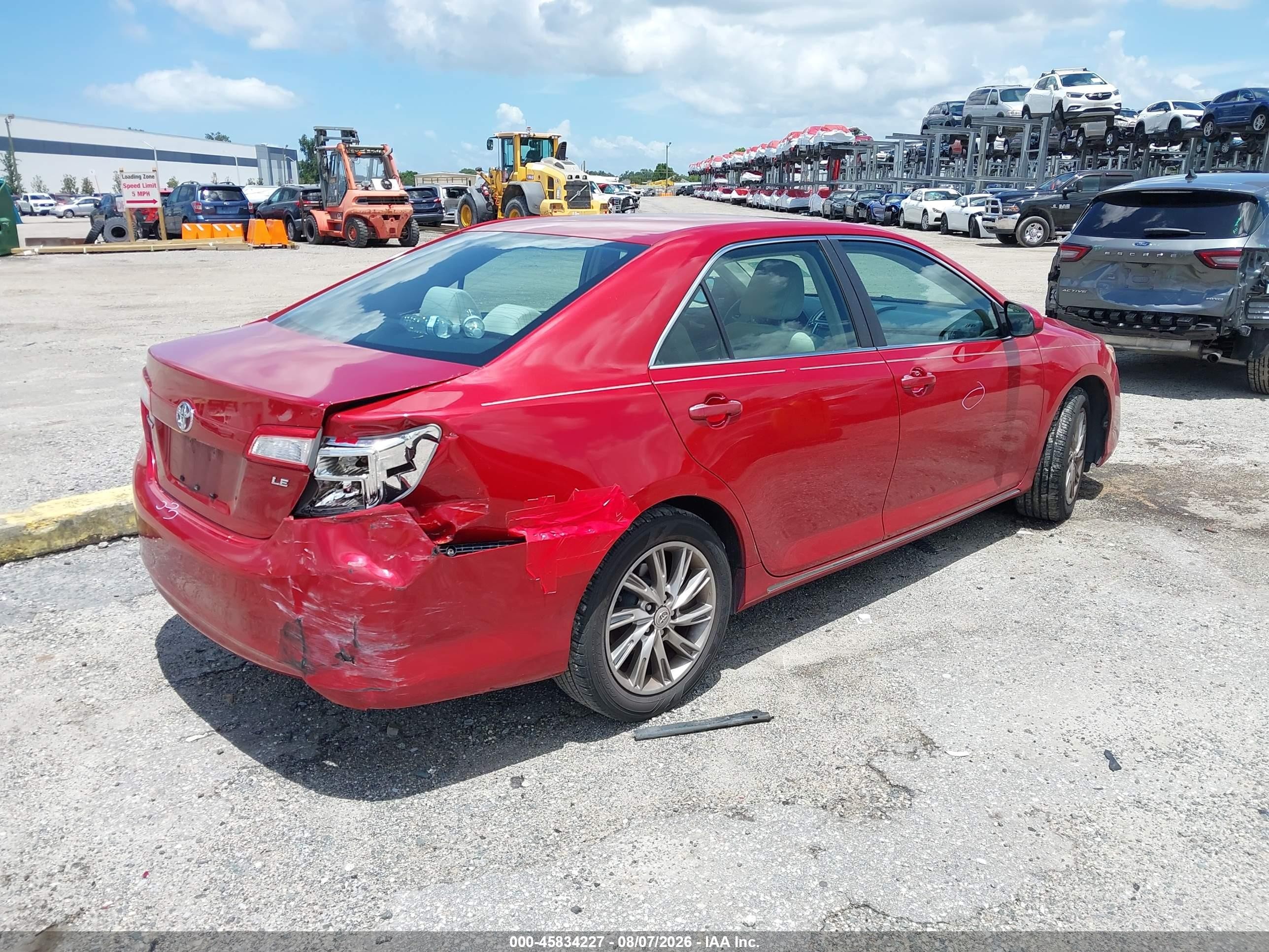 2012 Toyota Camry Le Red vin: 4T1BF1FK6CU599761