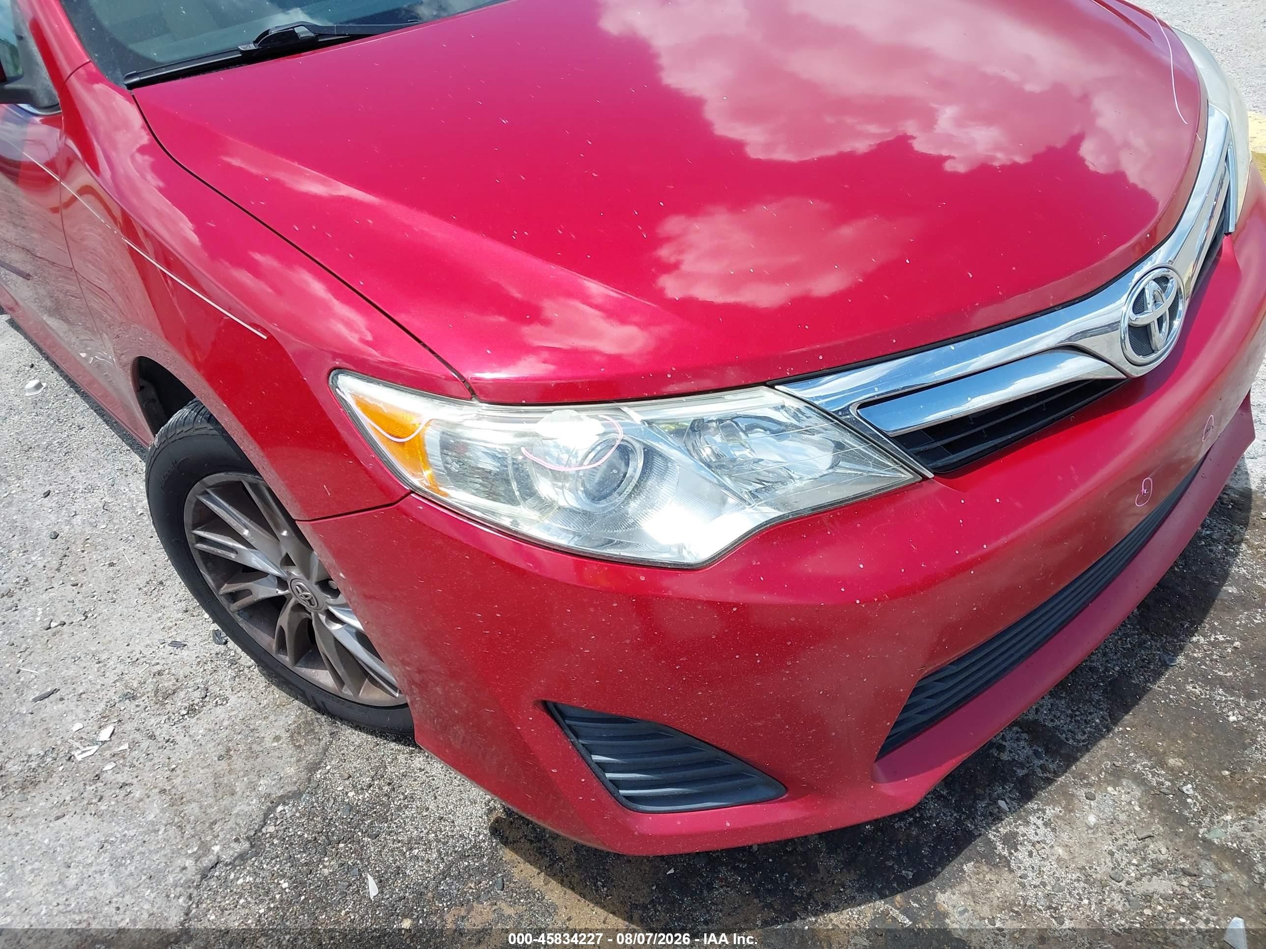 2012 Toyota Camry Le Red vin: 4T1BF1FK6CU599761
