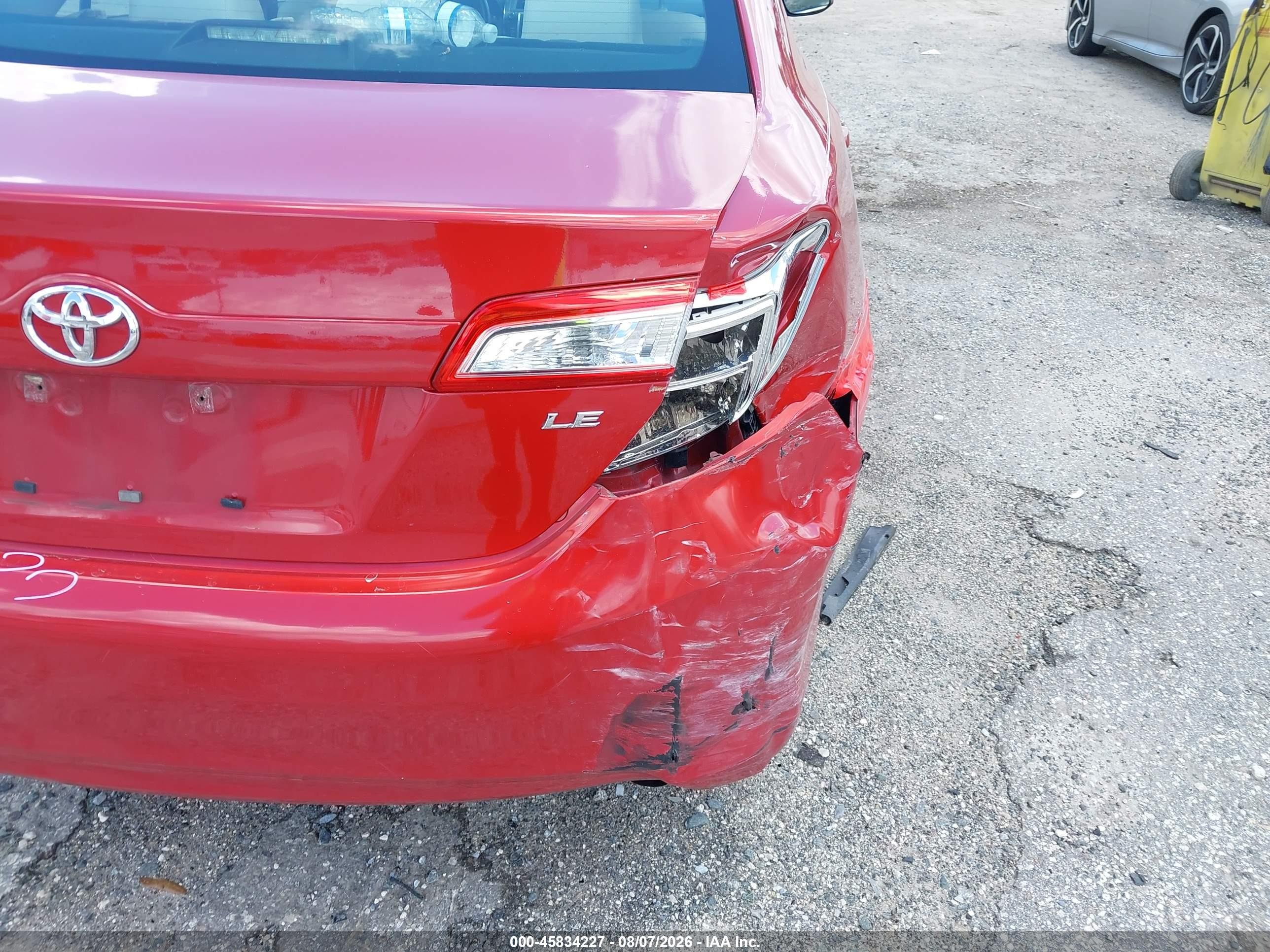 2012 Toyota Camry Le Red vin: 4T1BF1FK6CU599761