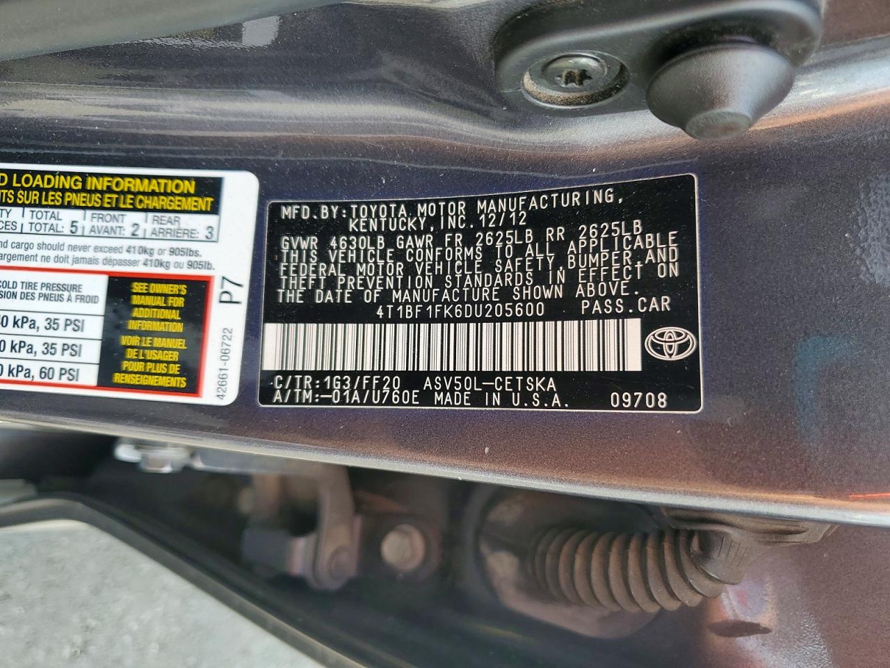 2013 Toyota Camry Se Серый vin: 4T1BF1FK6DU205600