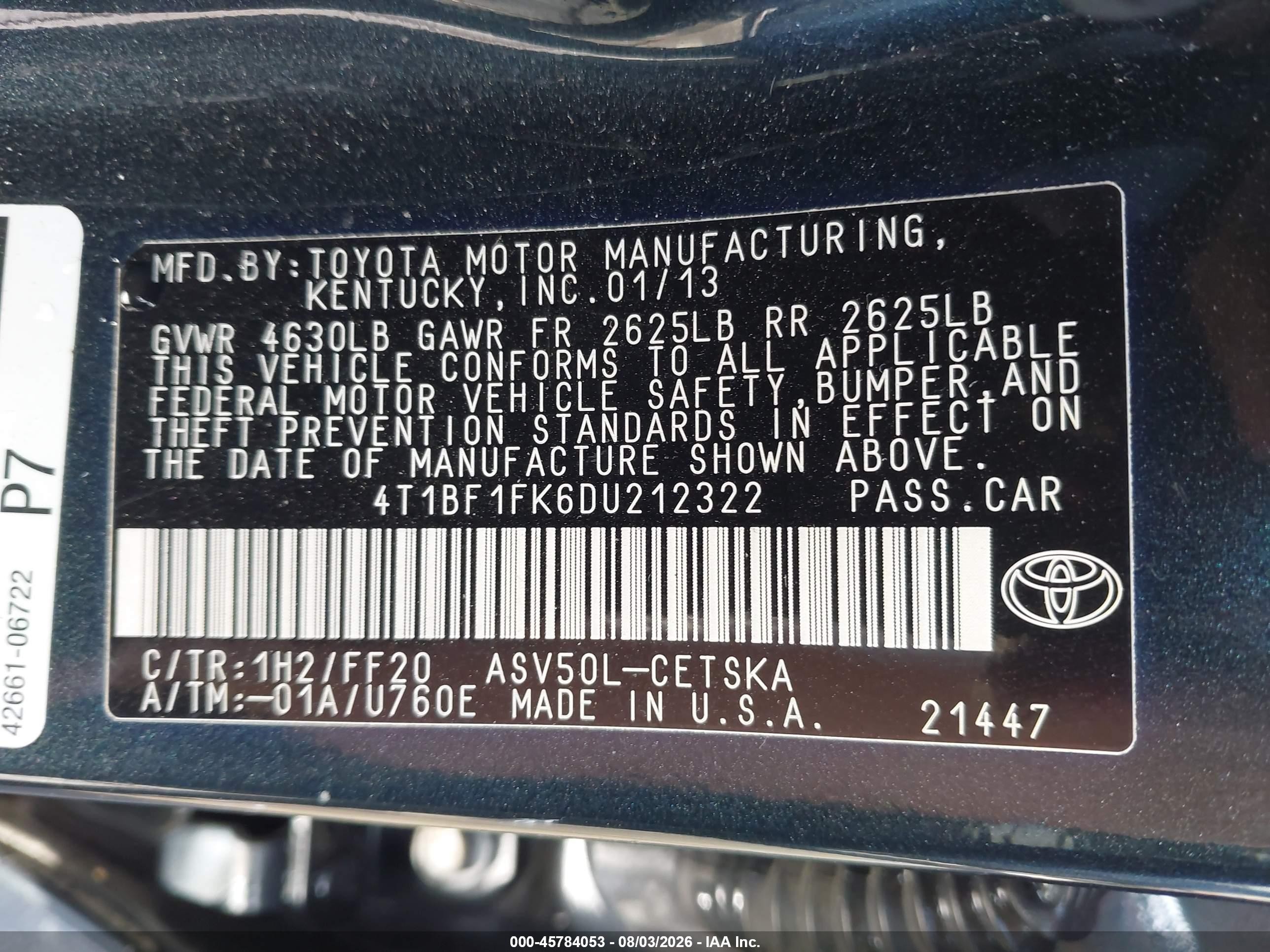2013 Toyota Camry Se Gray vin: 4T1BF1FK6DU212322