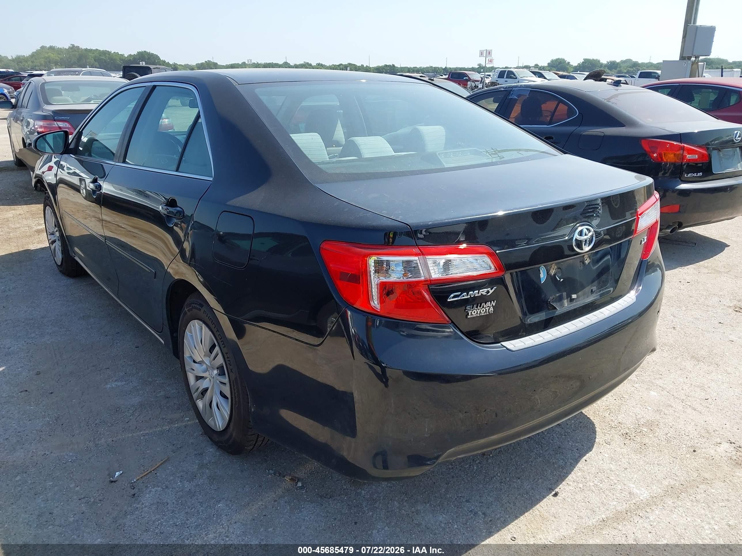 2013 Toyota Camry Le Черный vin: 4T1BF1FK6DU242405