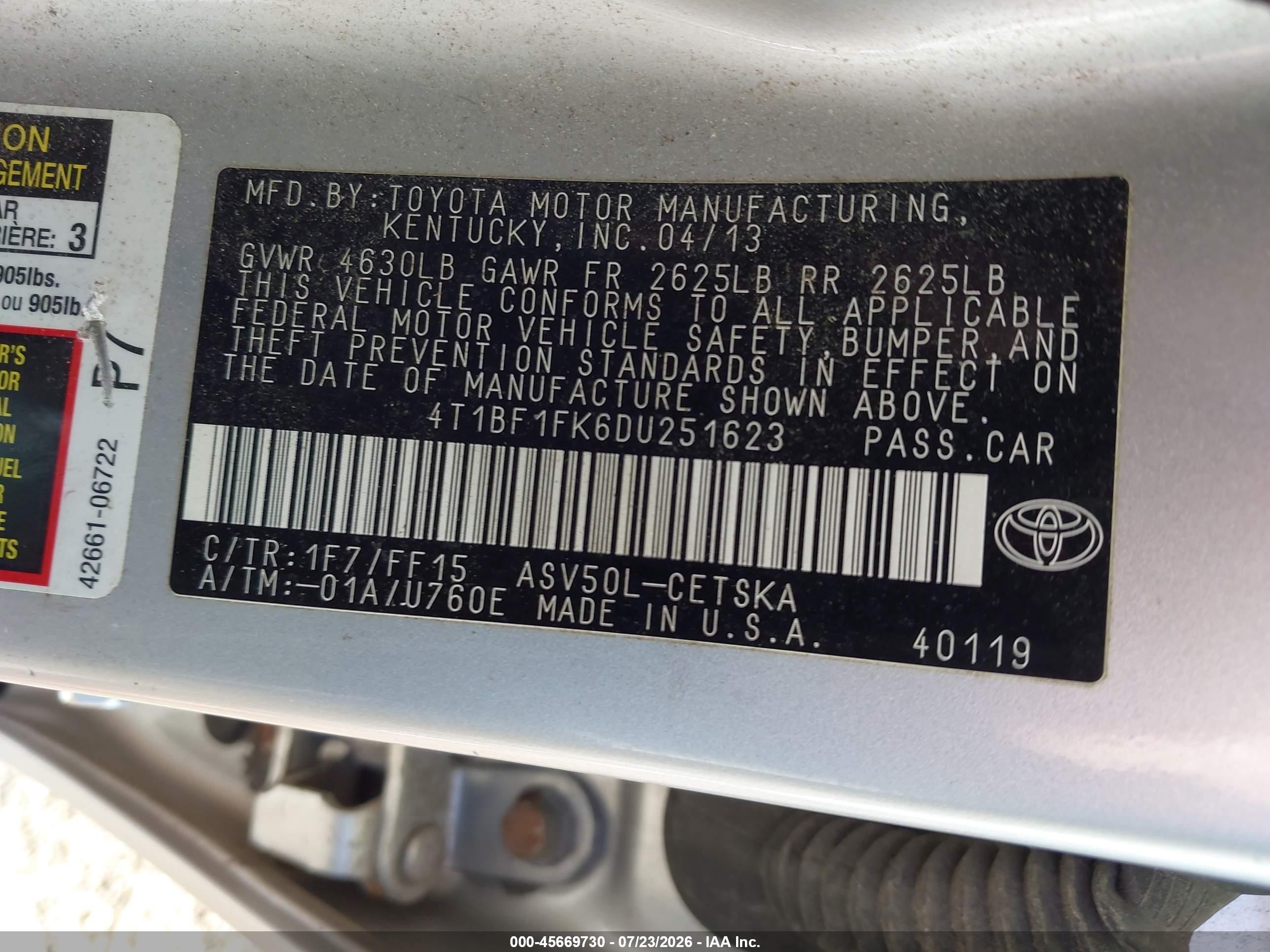 2013 Toyota Camry Se Silver vin: 4T1BF1FK6DU251623