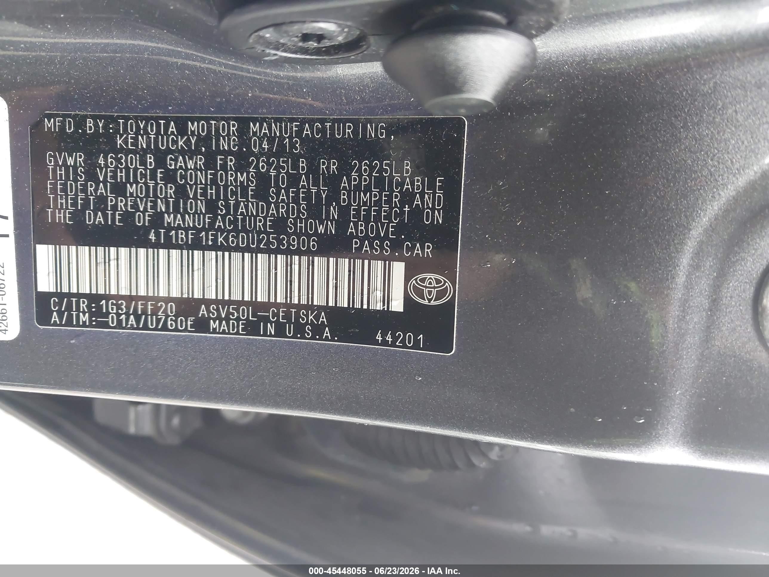 2013 Toyota Camry Se Gray vin: 4T1BF1FK6DU253906