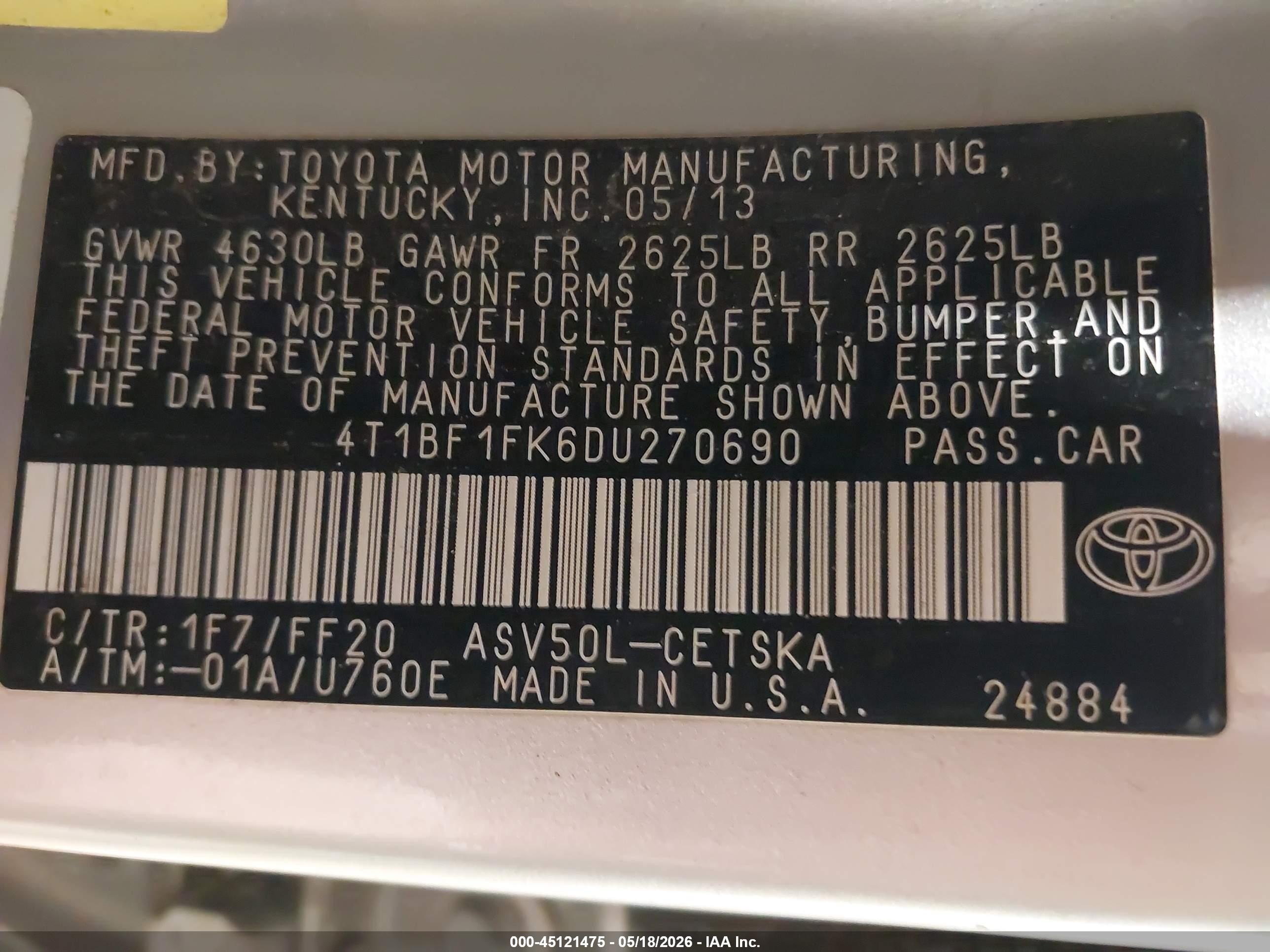 2013 Toyota Camry Se Silver vin: 4T1BF1FK6DU270690