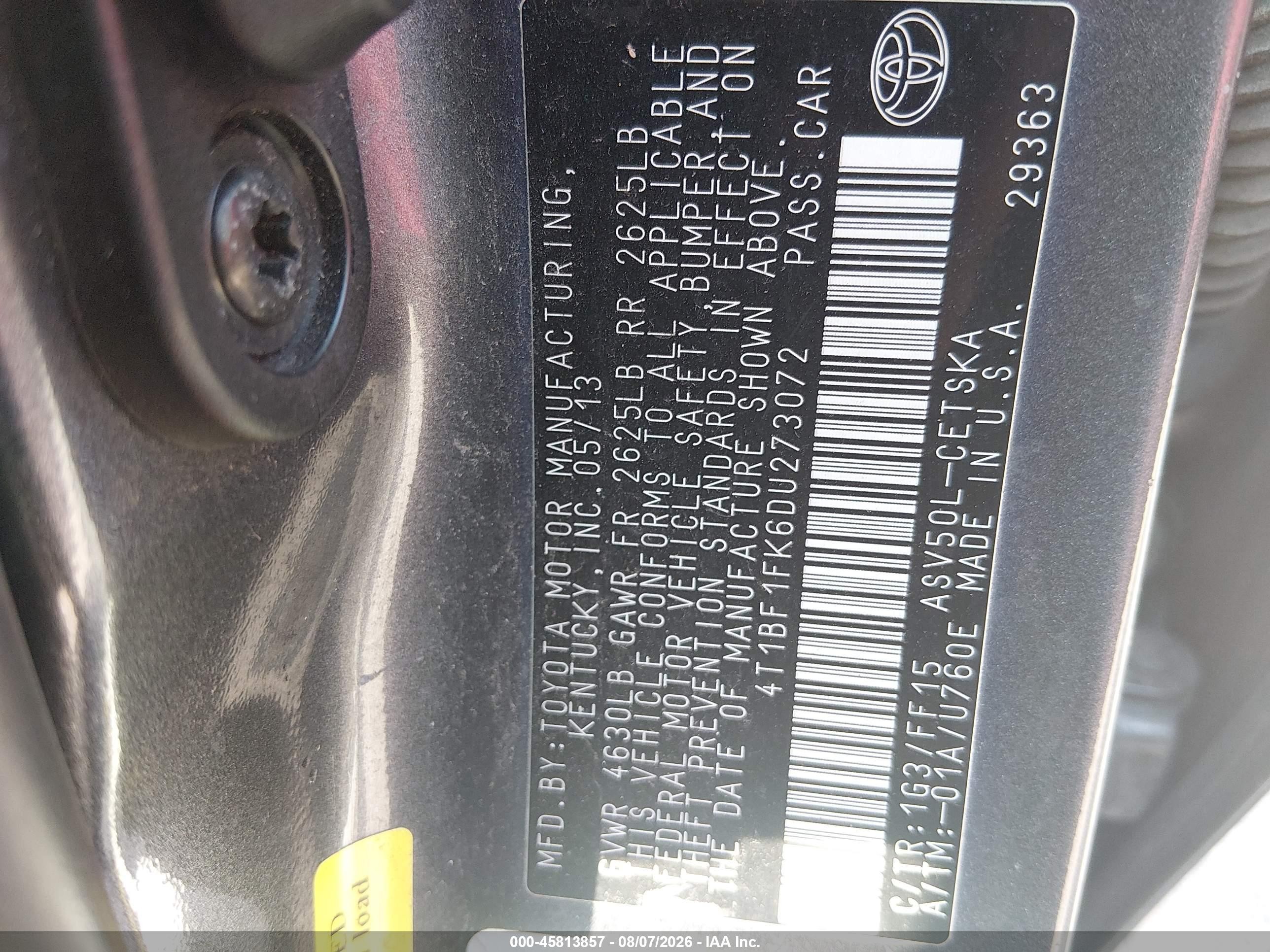 2013 Toyota Camry Se Silver vin: 4T1BF1FK6DU273072