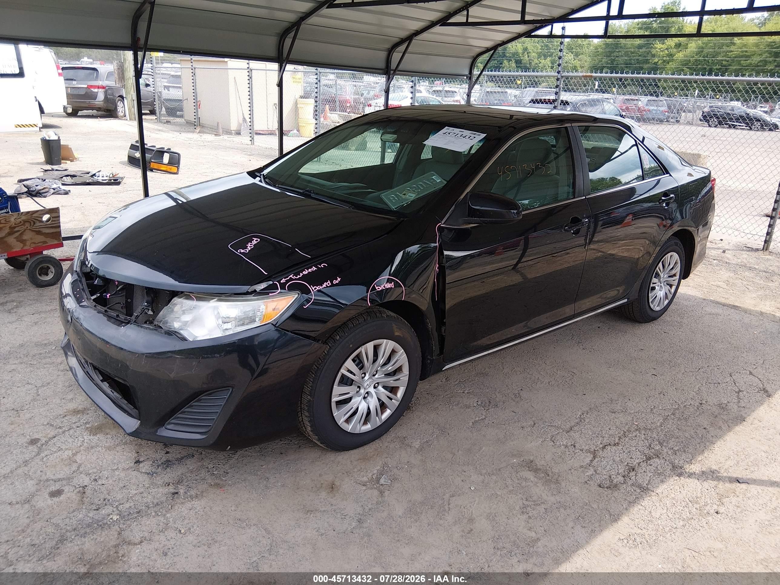 2013 Toyota Camry Le Black vin: 4T1BF1FK6DU296397