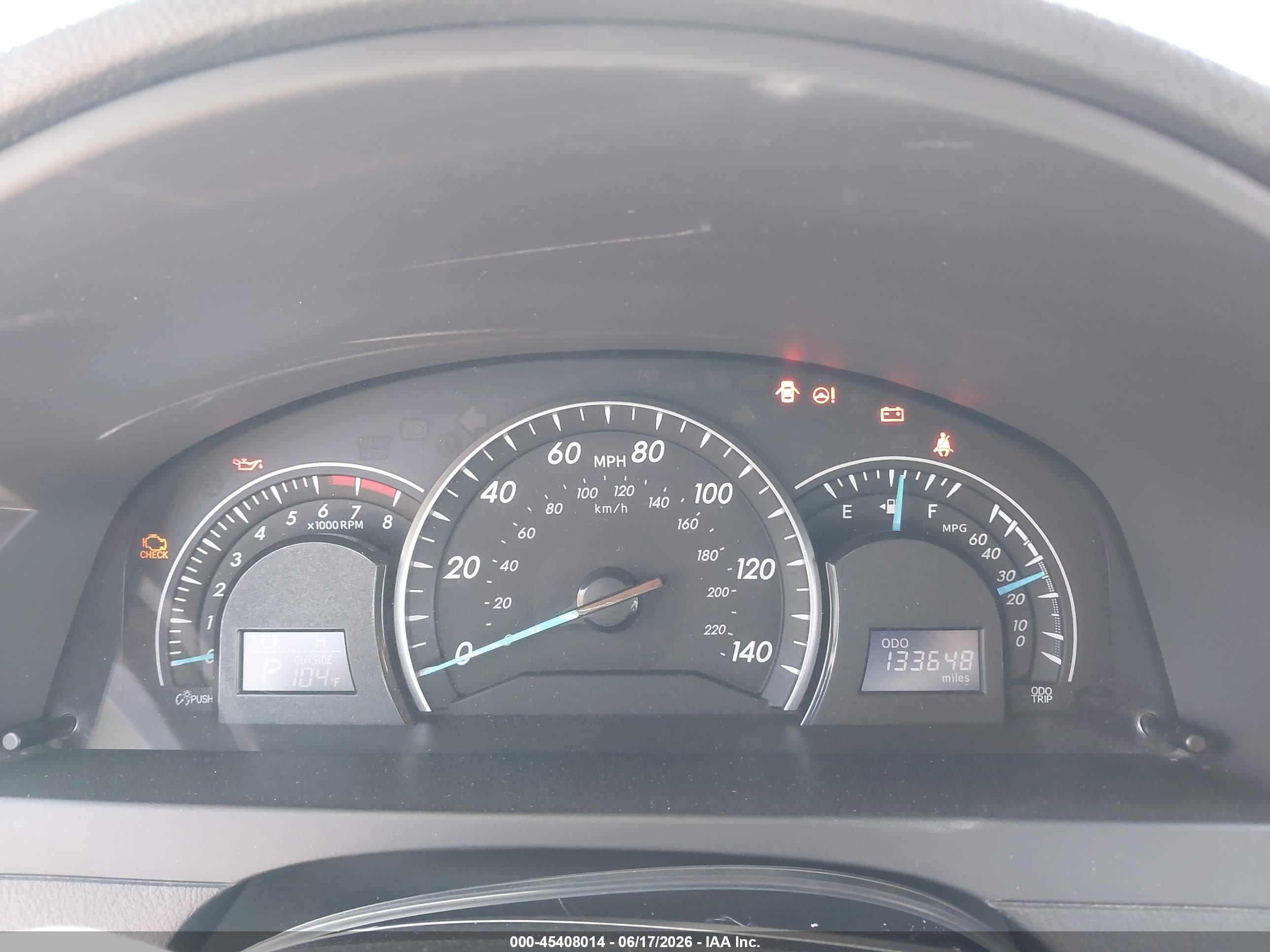 2013 Toyota Camry Le Серый vin: 4T1BF1FK6DU705563