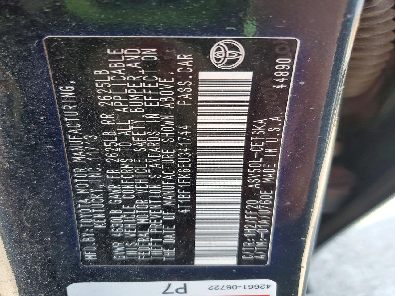 2014 Toyota Camry Se Blue vin: 4T1BF1FK6EU341744