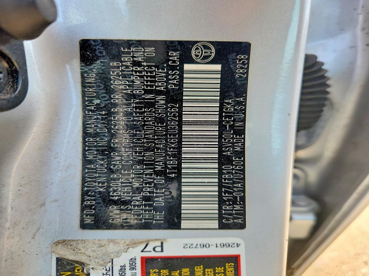 2014 Toyota Camry Xle Silver vin: 4T1BF1FK6EU362562