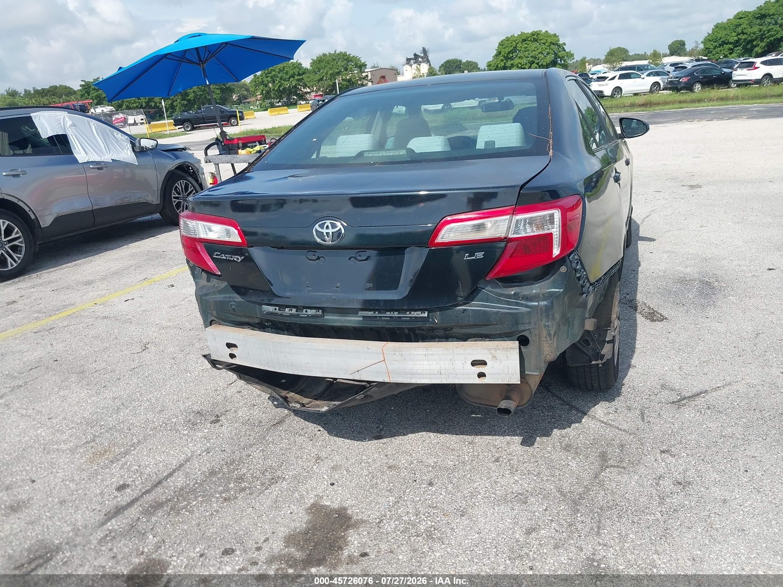 2014 Toyota Camry Le Black vin: 4T1BF1FK6EU381693