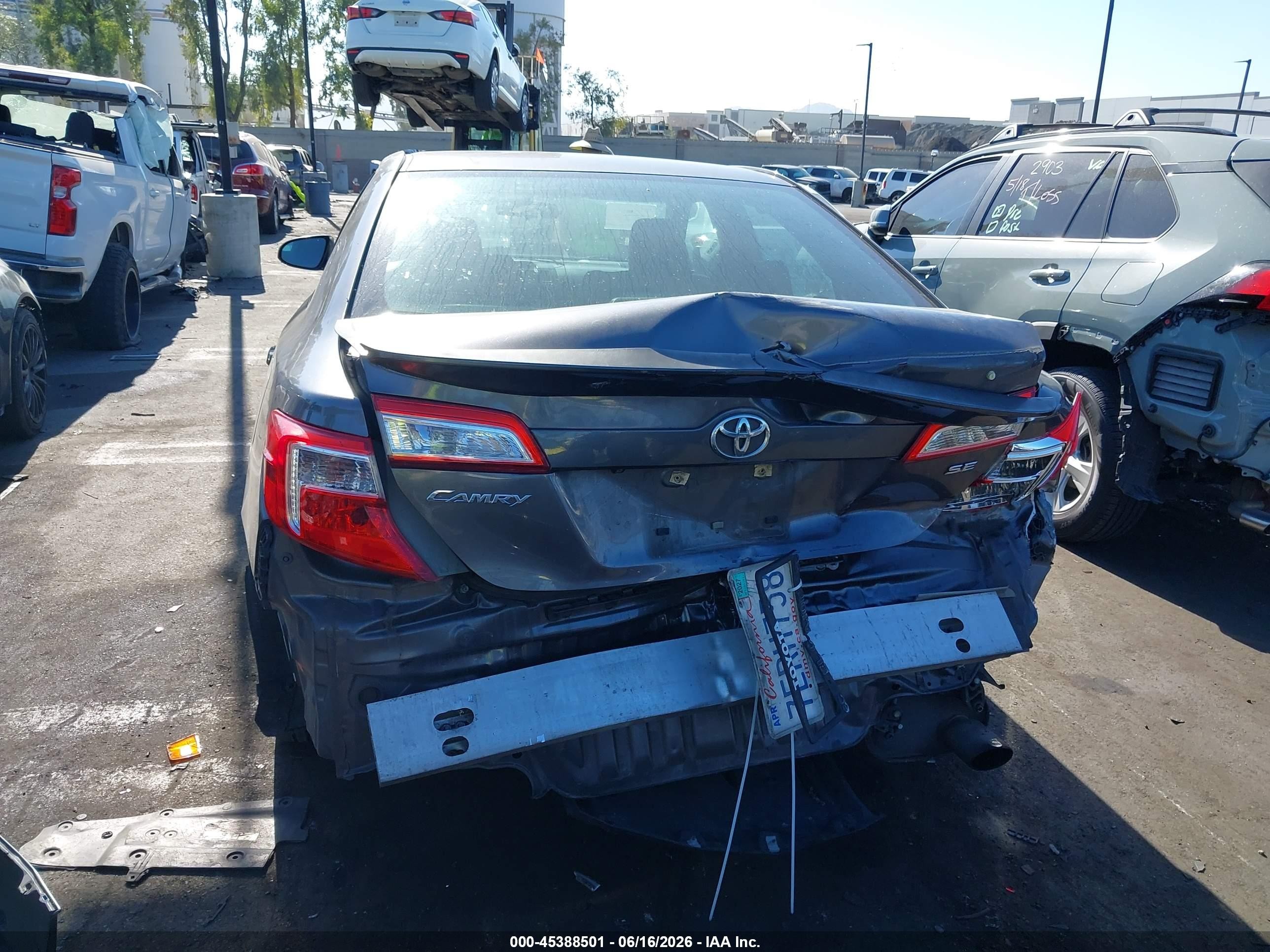 2014 Toyota Camry Se Gray vin: 4T1BF1FK6EU389664