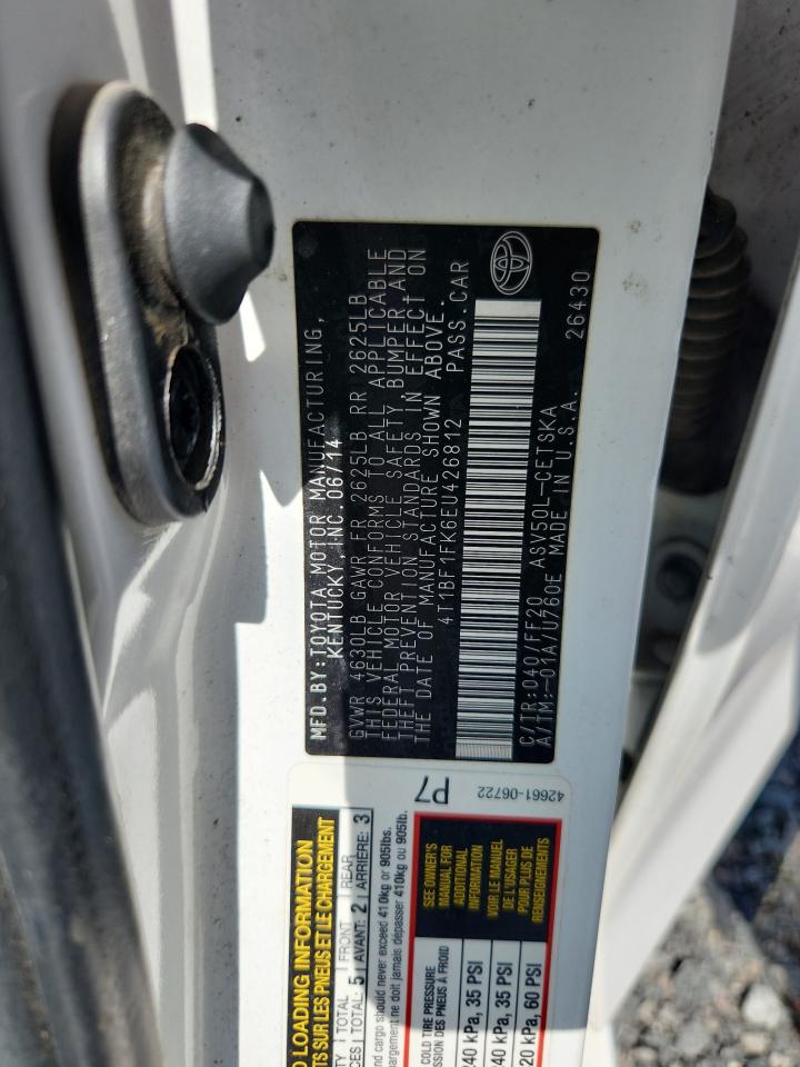 2014 Toyota Camry Se Белый vin: 4T1BF1FK6EU426812