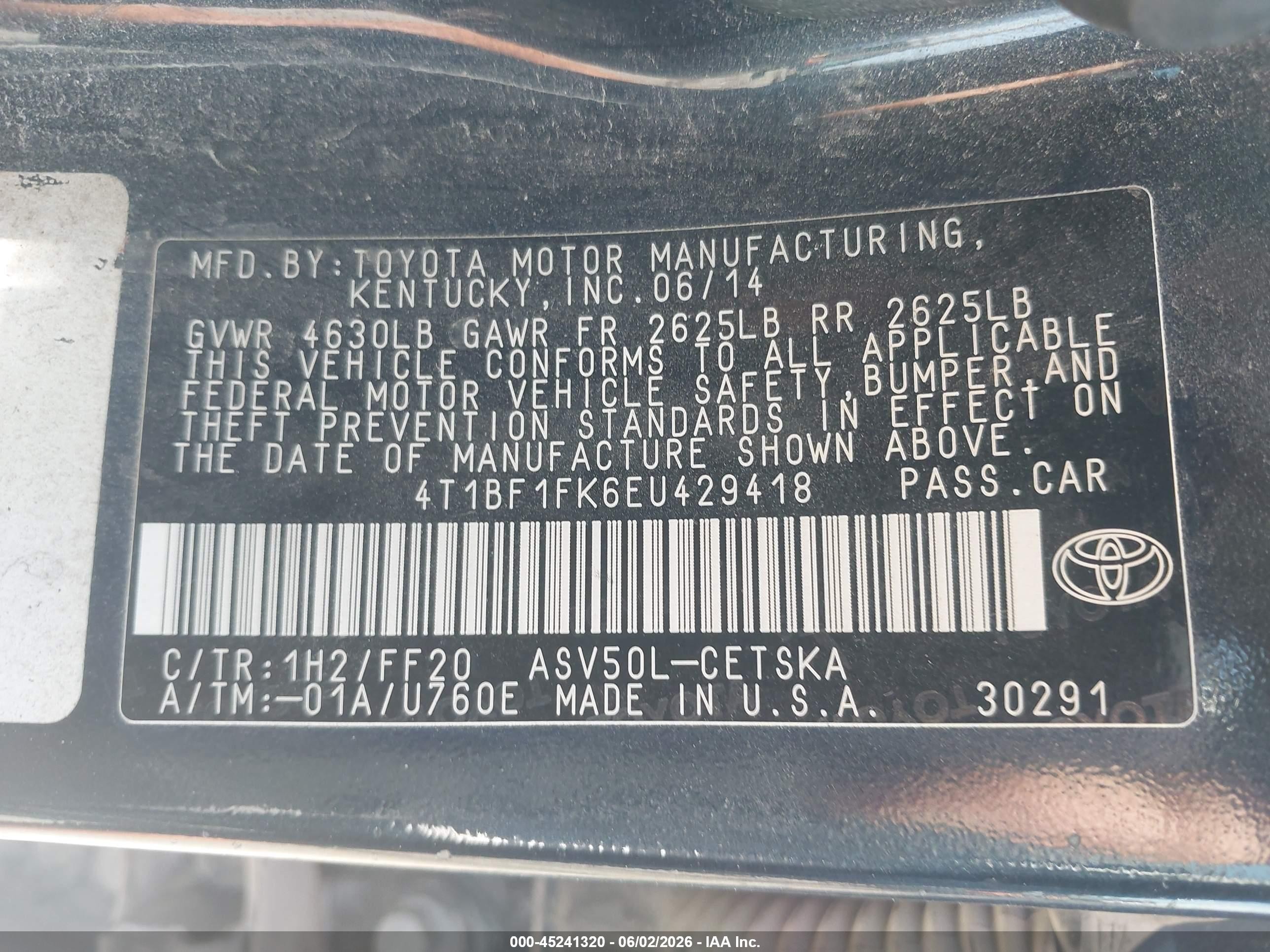 2014 Toyota Camry Se Black vin: 4T1BF1FK6EU429418