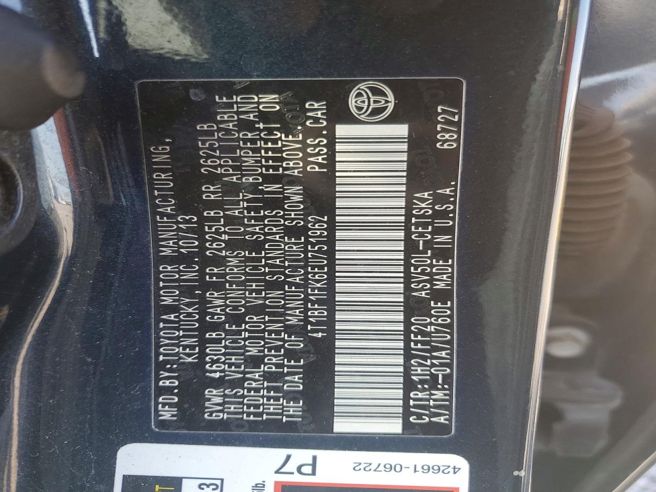 2014 Toyota Camry Se Угольный vin: 4T1BF1FK6EU751962