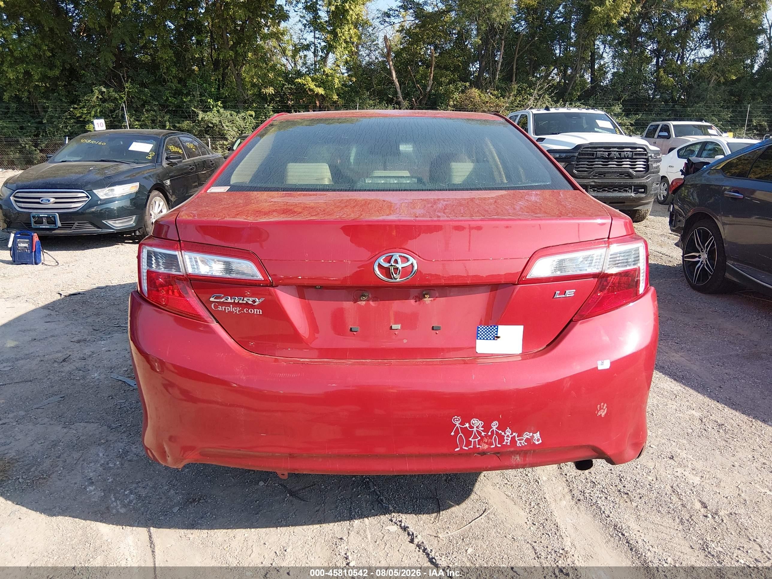 2014 Toyota Camry Le Red vin: 4T1BF1FK6EU831567