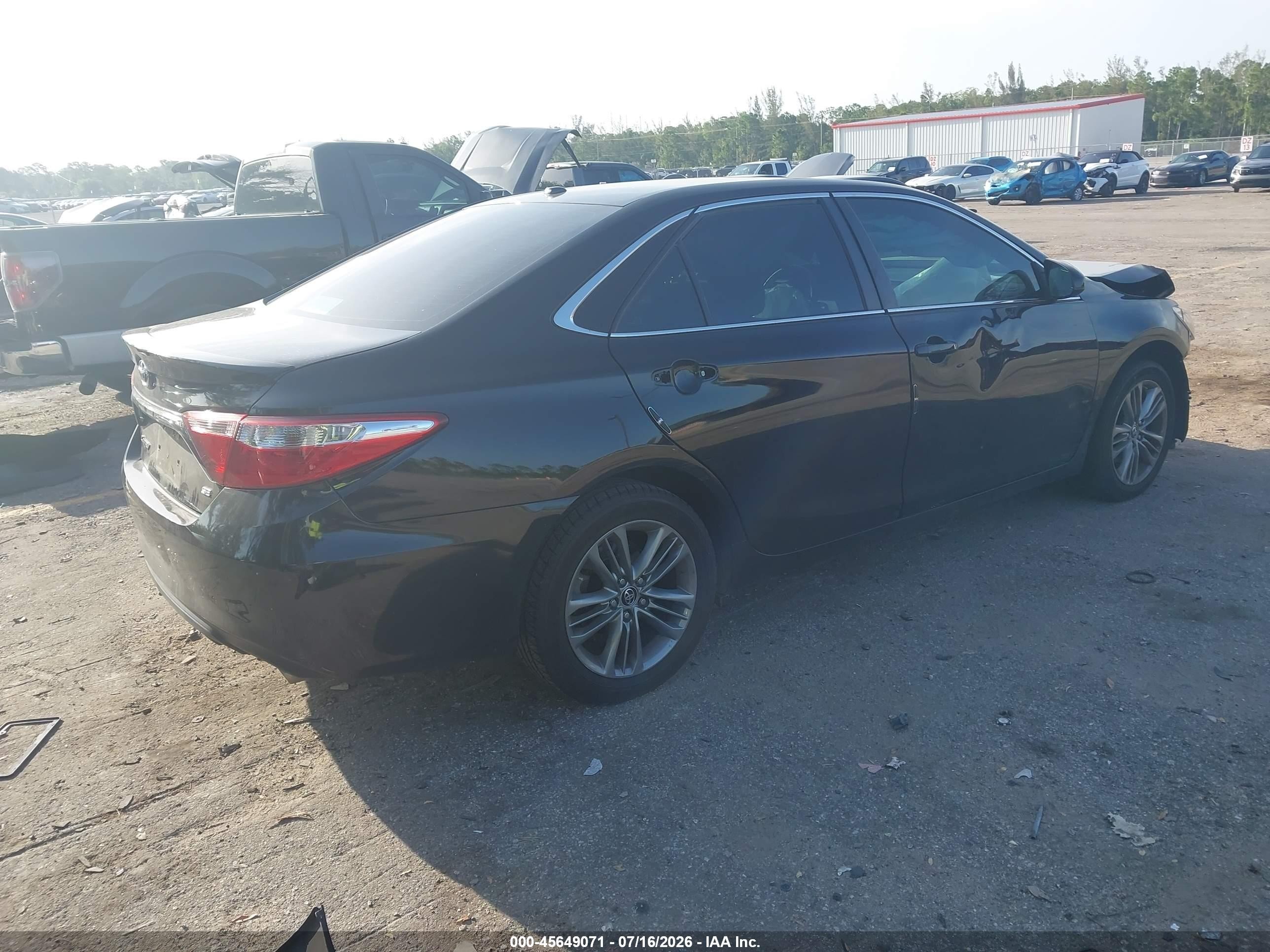 2015 Toyota Camry Se Black vin: 4T1BF1FK6FU004220