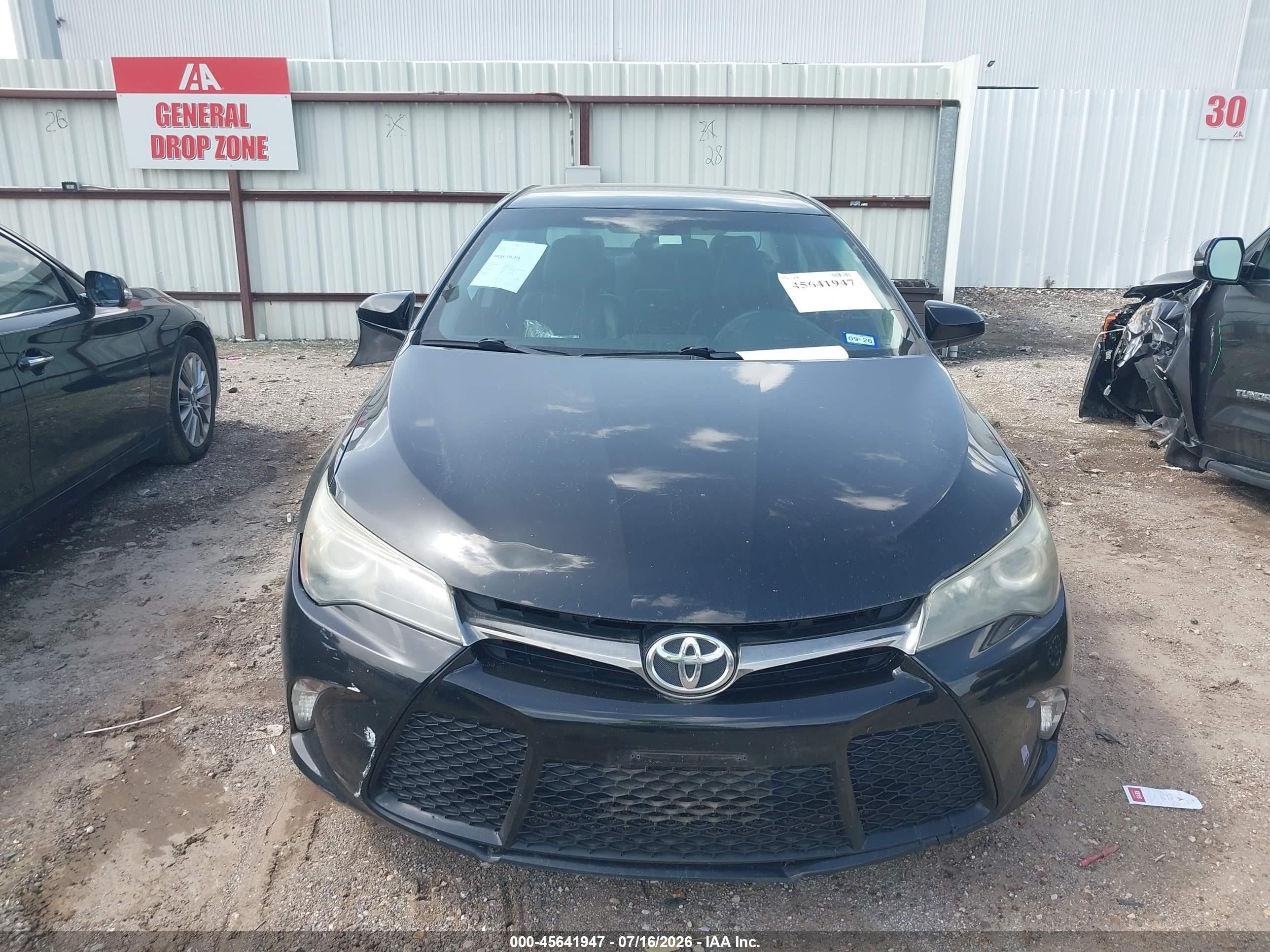2015 Toyota Camry Se Black vin: 4T1BF1FK6FU075031